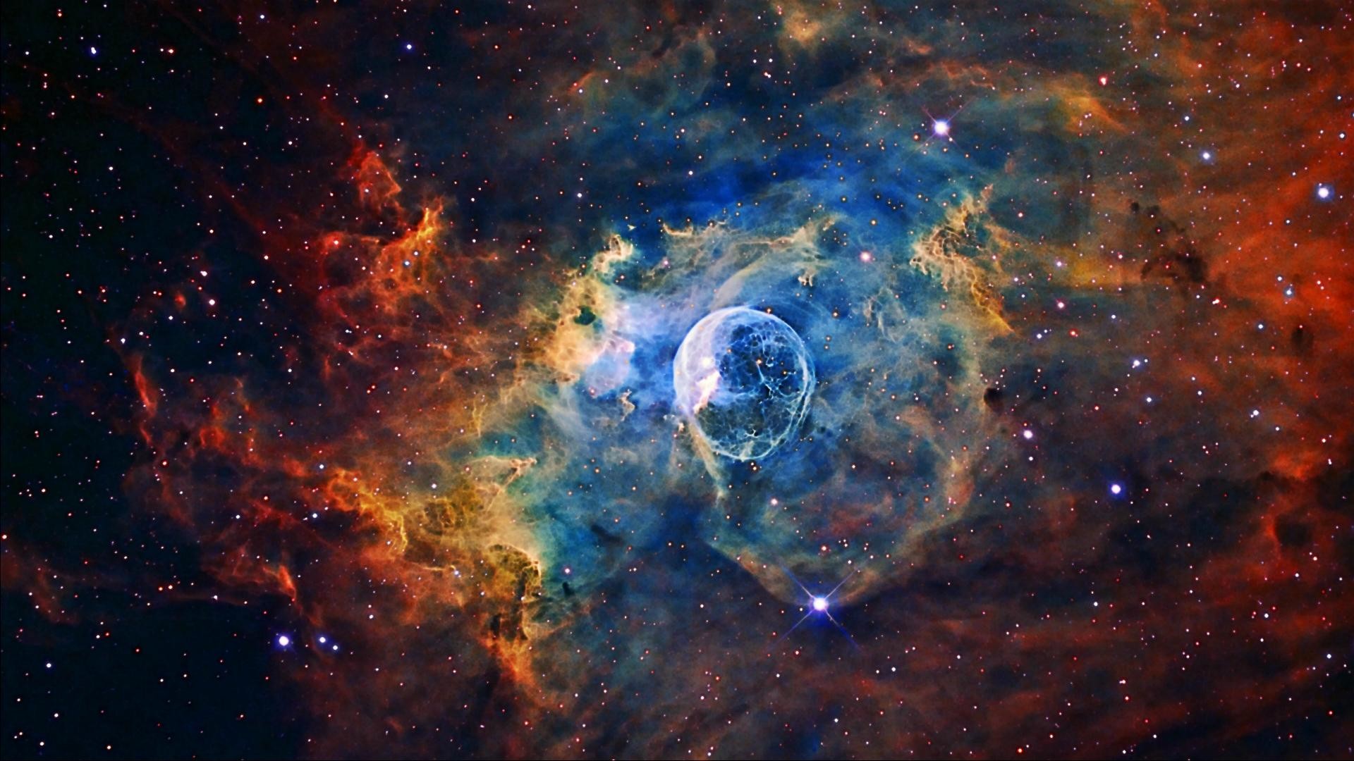 1920x1080 Stellar Bubble Nebula Image for Hubble's 26th Anniversary .