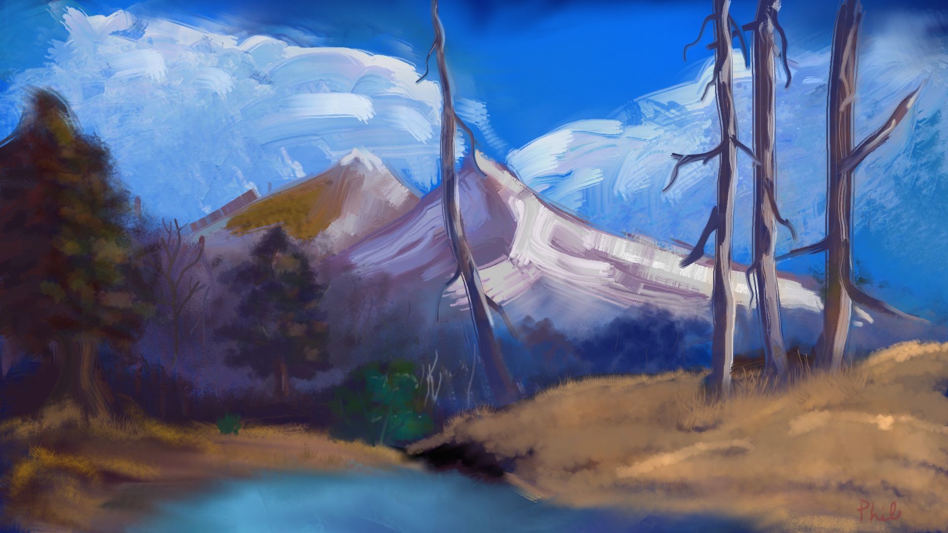 1920x1080 Painting with Bob Ross Finished