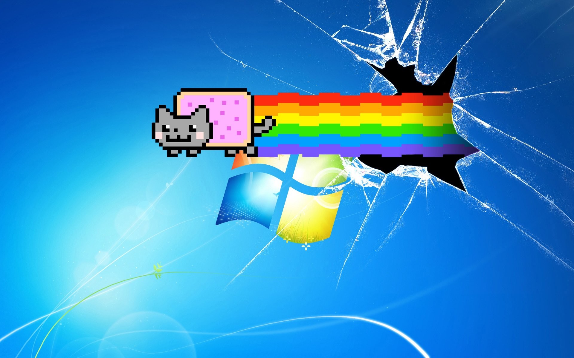1920x1200 Nyan Cat Windows 7