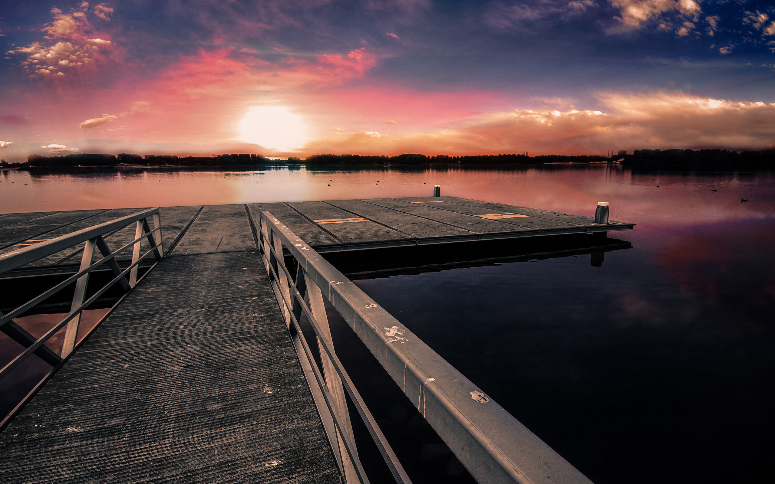 2560x1600 Dock Sunset