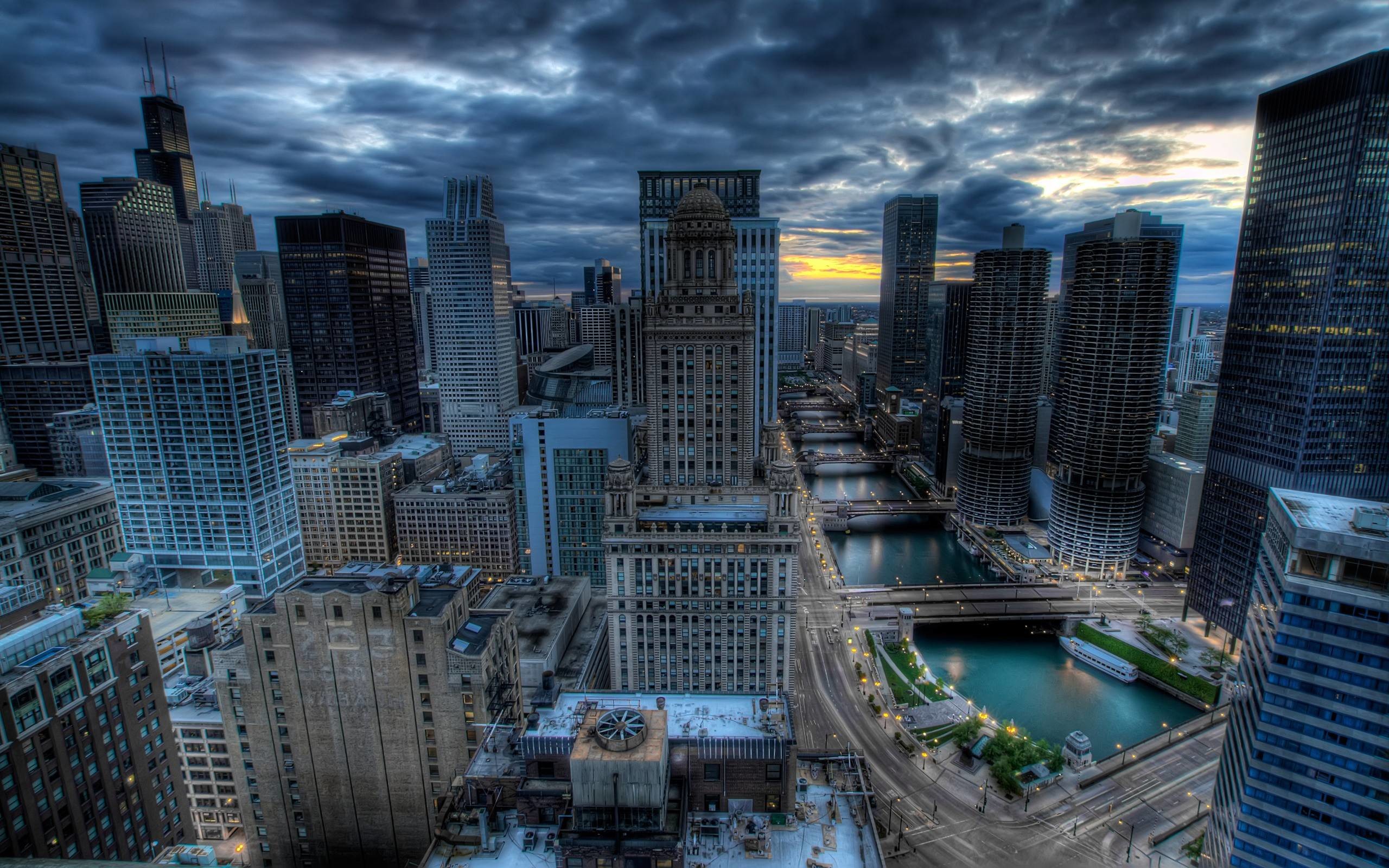 2560x1600 Chicago skyline from up in a secret staircase in the Hard Rock Hotel. Find  this Pin and more on HD Wallpapers ...
