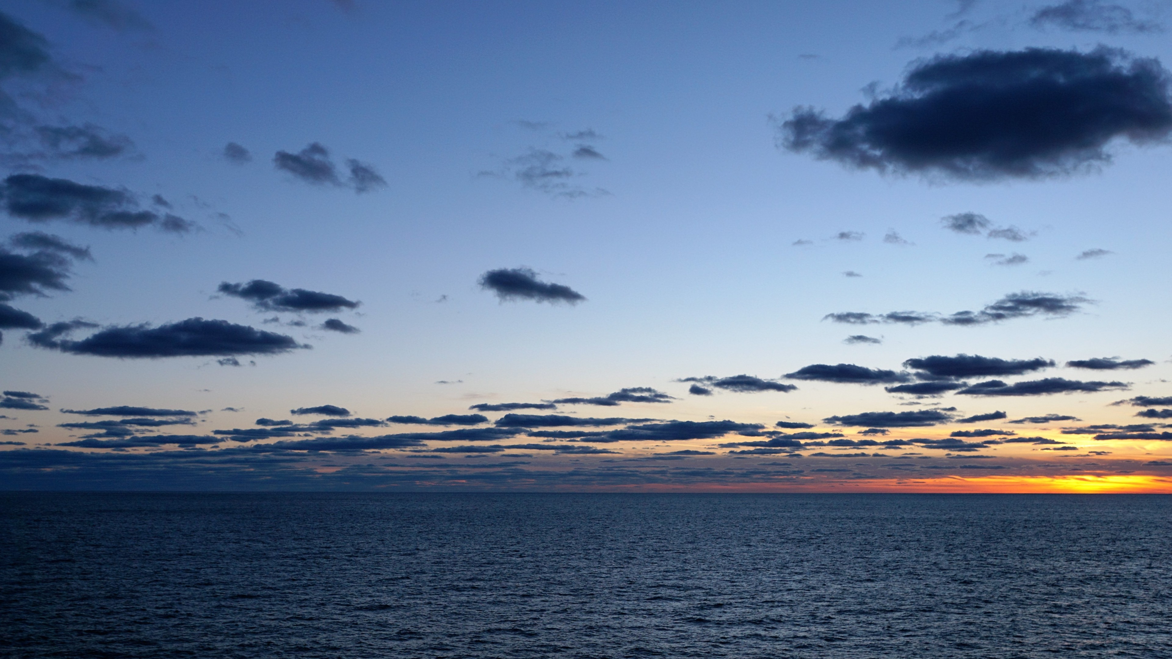 3840x2160 Preview wallpaper ocean, atlantic, horizon, sunset 