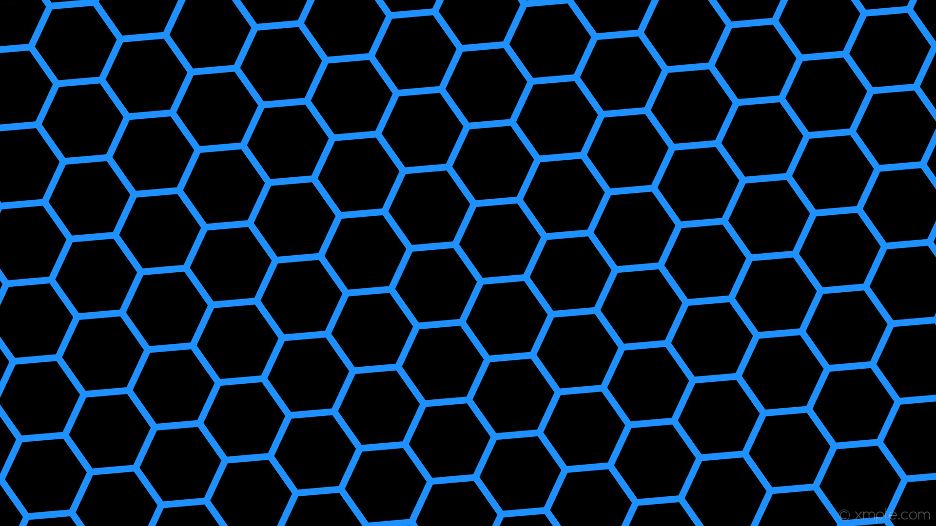 1920x1080 wallpaper honeycomb black beehive blue hexagon dodger blue #000000 #1e90ff  diagonal 35Â° 14px