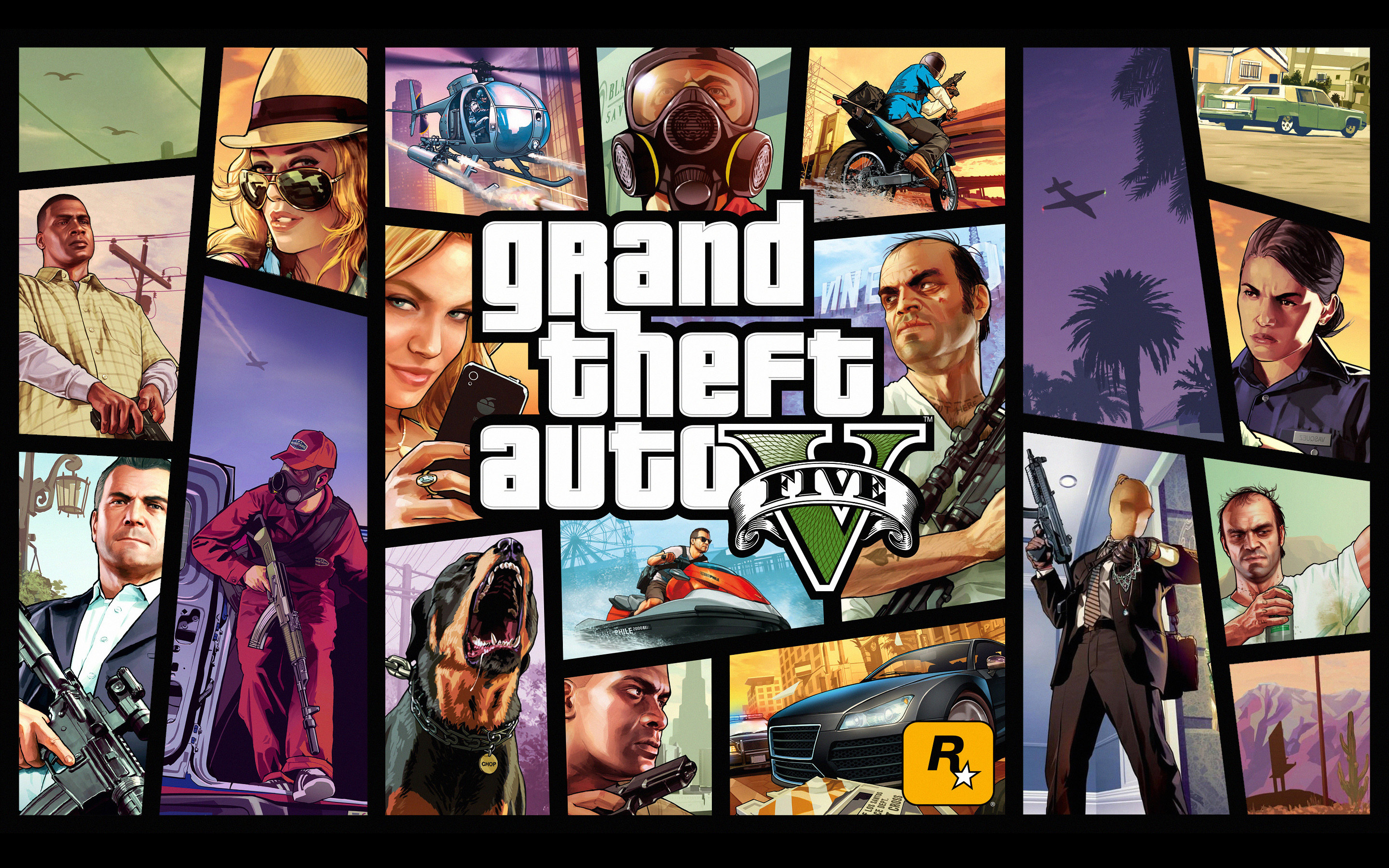 2880x1800 Video Game - Grand Theft Auto V Franklin Clinton Michael De Santa Trevor  Philips Chop (