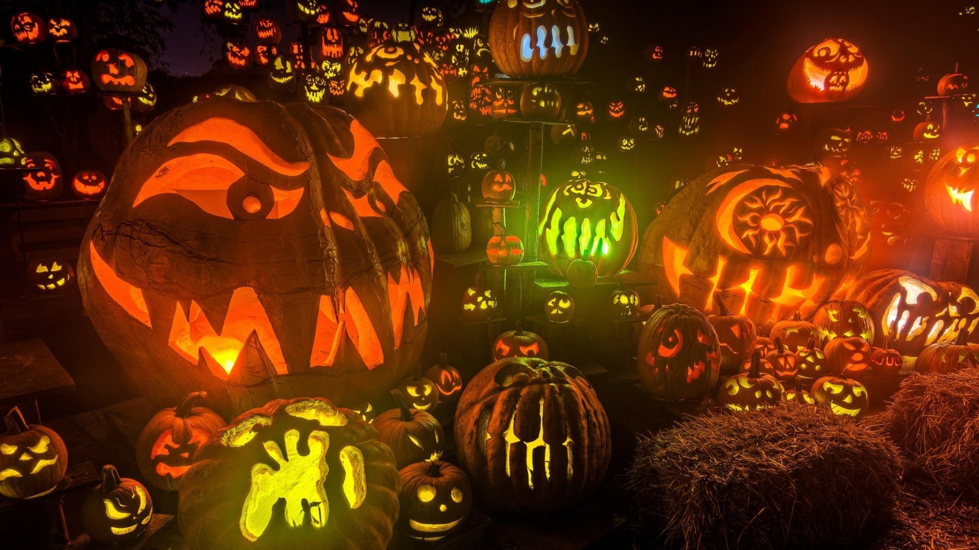 1920x1080 Download  HD Wallpepr halloween scary room Jack-o'-lantern  pumpkin. Wallpapers  Full HD, Desktop ...