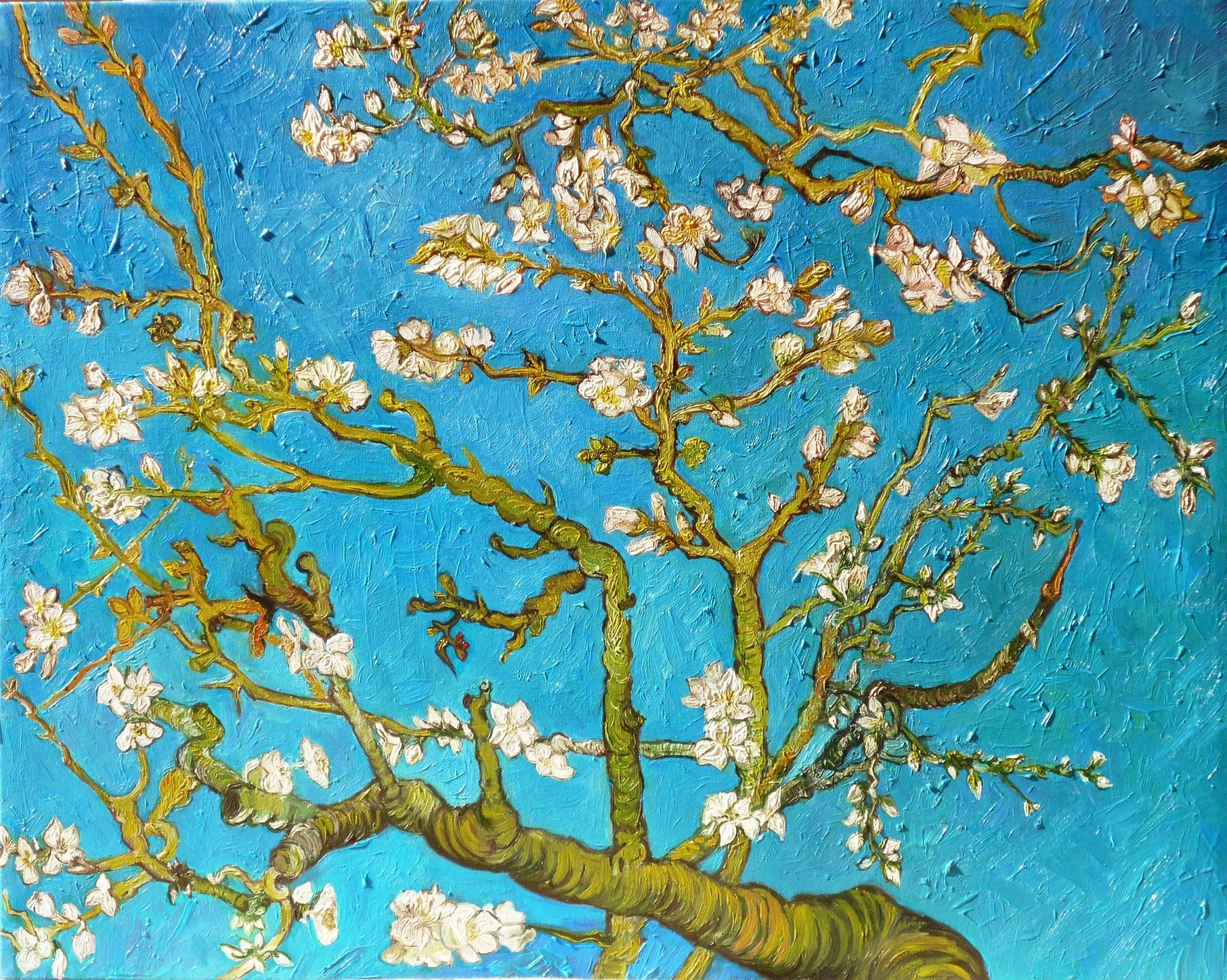 1920x1533 almond tree vincent van gogh art blue pattern branch almond tree vincent  van gogh painting