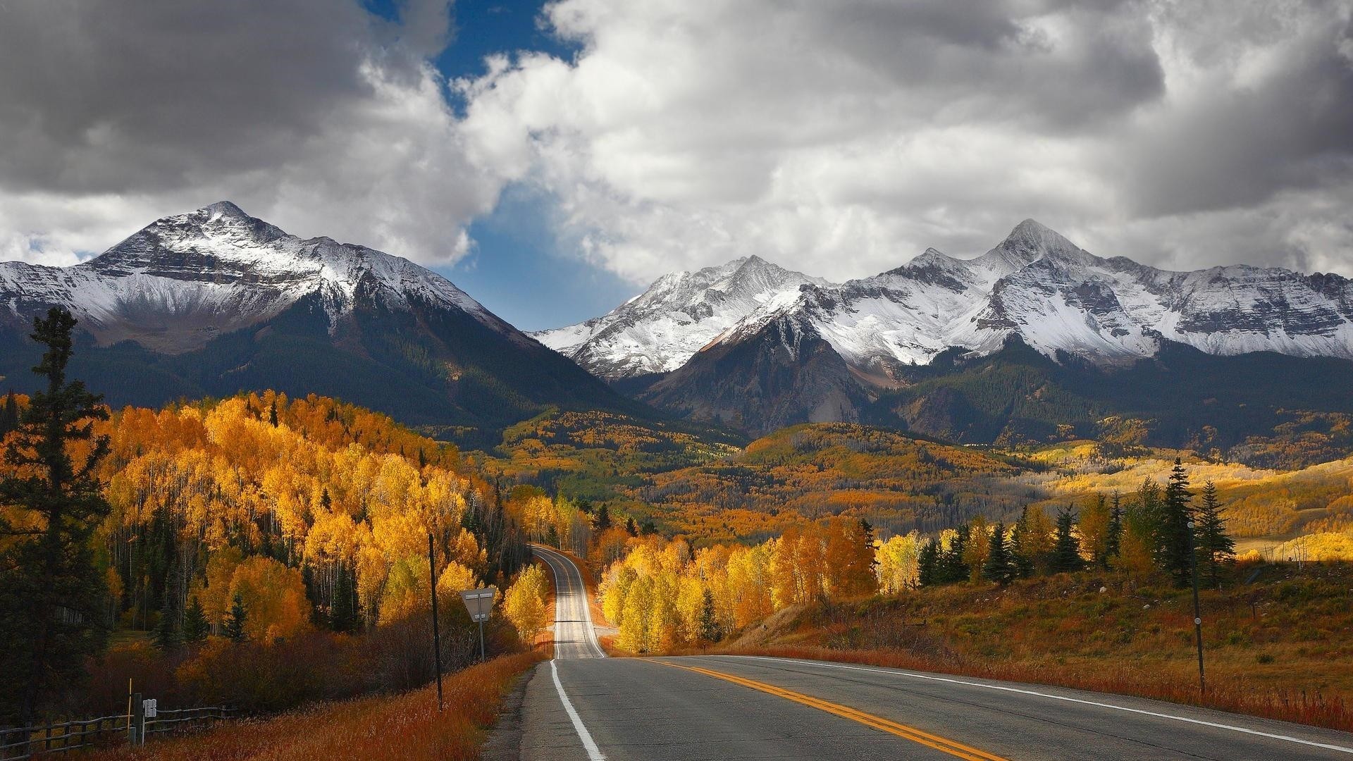 1920x1080 #Canada, #fall, #mountains, #road, #nature, wallpaper
