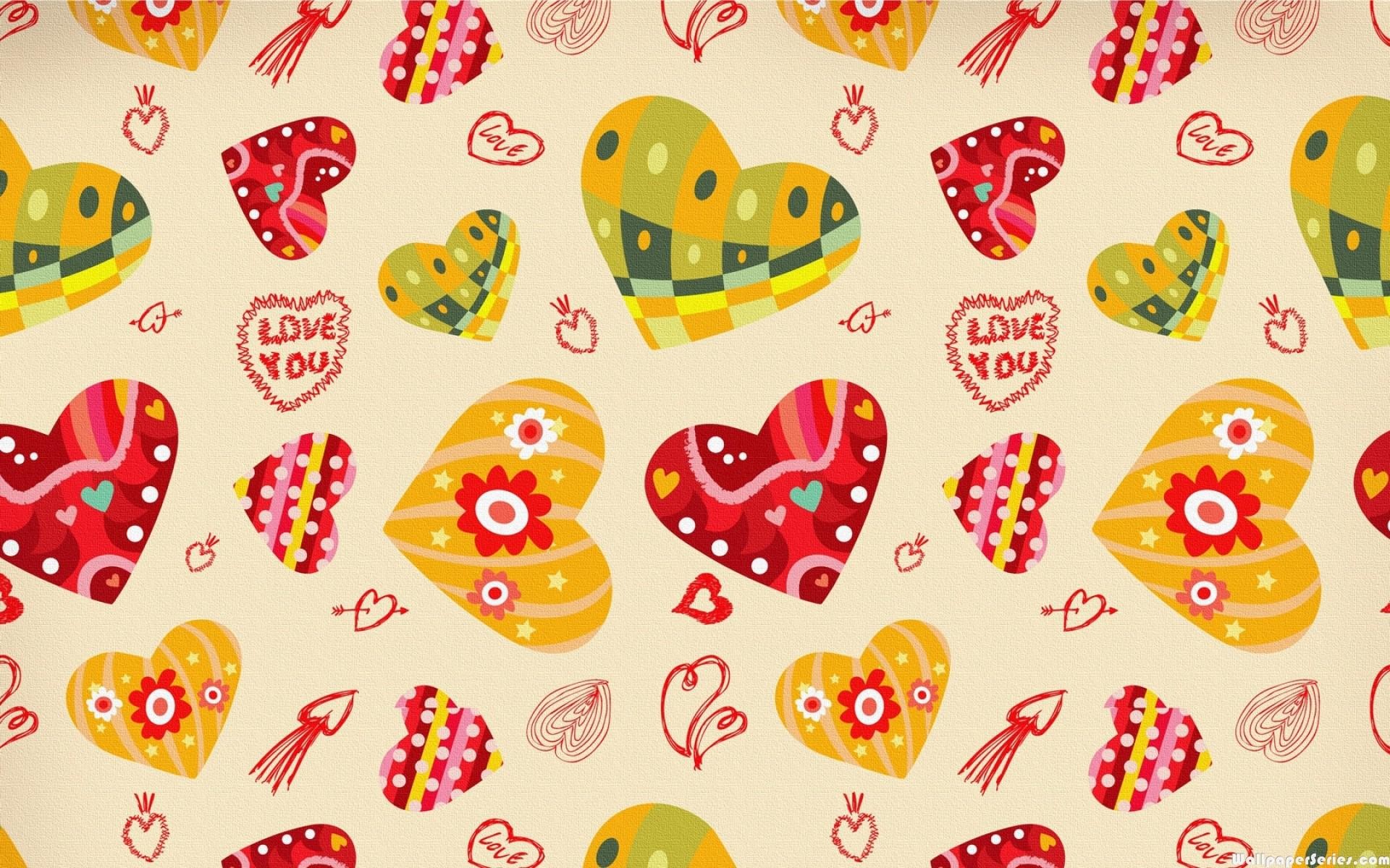 1920x1200 HD Cute Heart Love Pattern Wallpaper