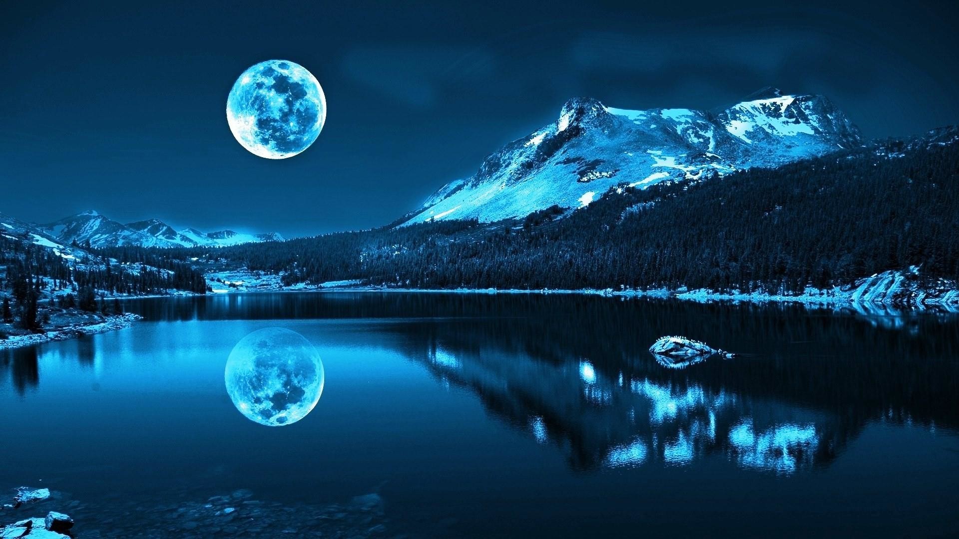1920x1080 Mountain Moon Lake HD Wallpapers. Download Desktop Backgrounds, Photos,  Mobile Wallpapers in HD