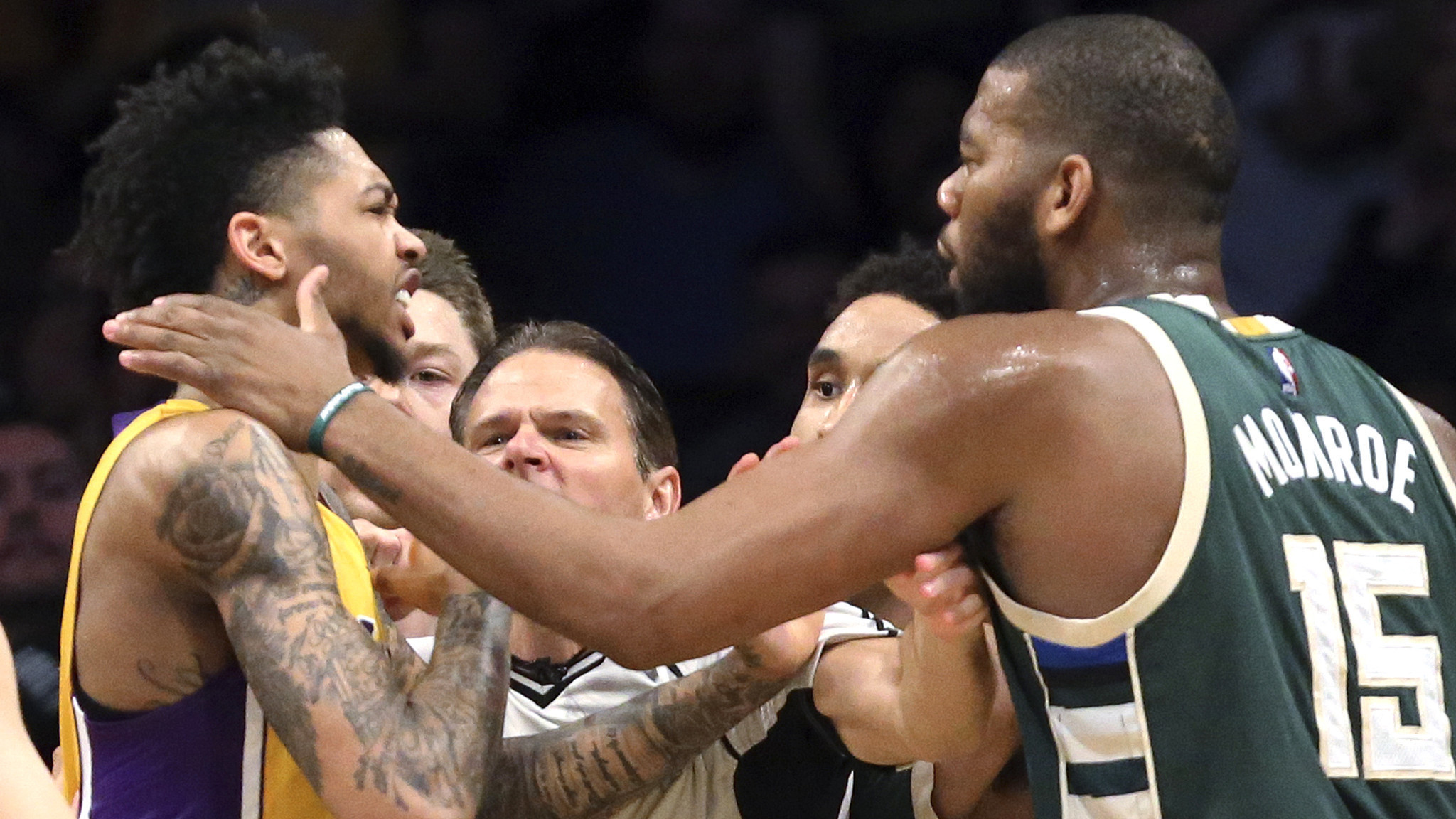 2048x1152 Nick Young, D'Angelo Russell and Greg Monroe fined for Lakers-Bucks  altercation Friday - LA Times