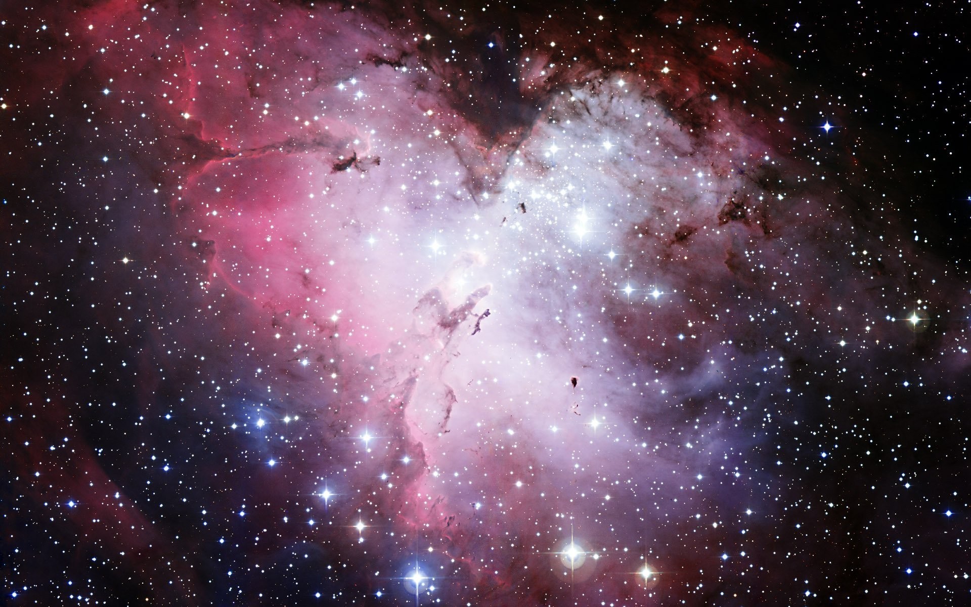 1920x1200 nebula eagle m16 ngc 6611 hubble telescope star space
