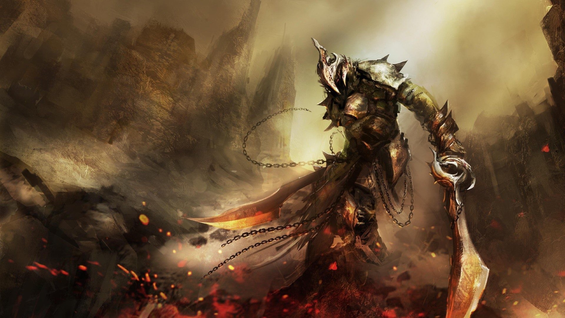 1920x1080 Video Game - Dark Souls III Sword Warrior Dark Fire Wallpaper