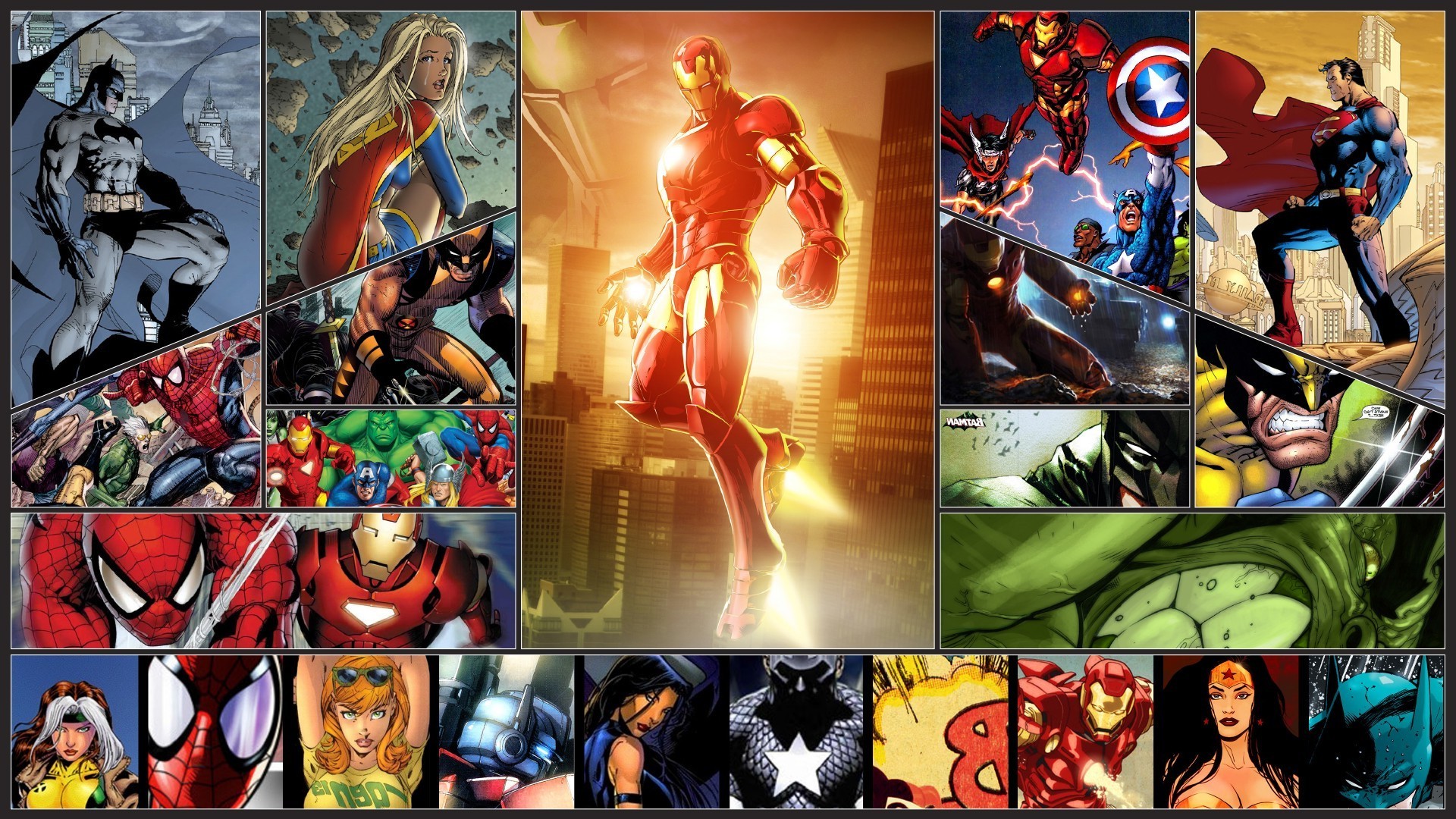 1920x1080 Wolverine, Spider Man, Captain America, Thor, Iron Man, Marvel Comics,  Superman, Supergirl, Batman, Wonder Woman, Rogue (character), Hulk Wallpapers  HD ...