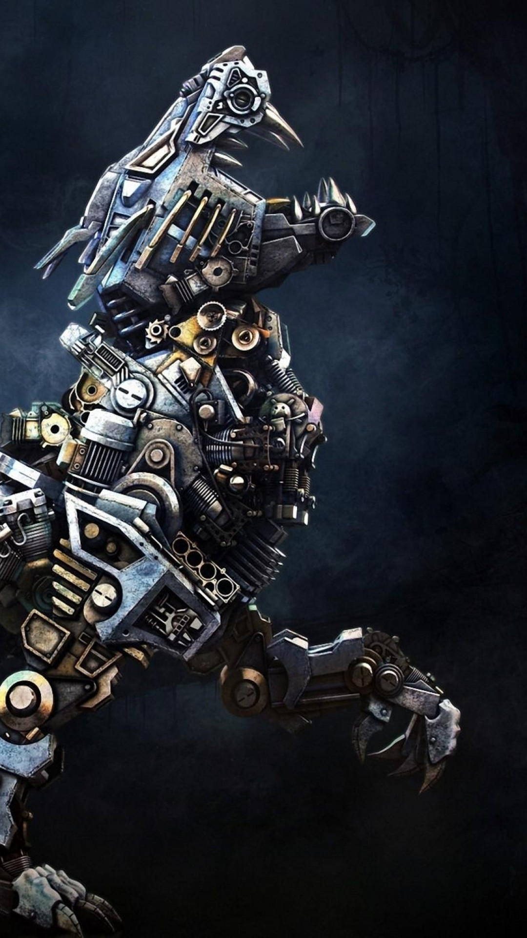 1080x1920  Wallpaper cyborg, robot, animal, iron
