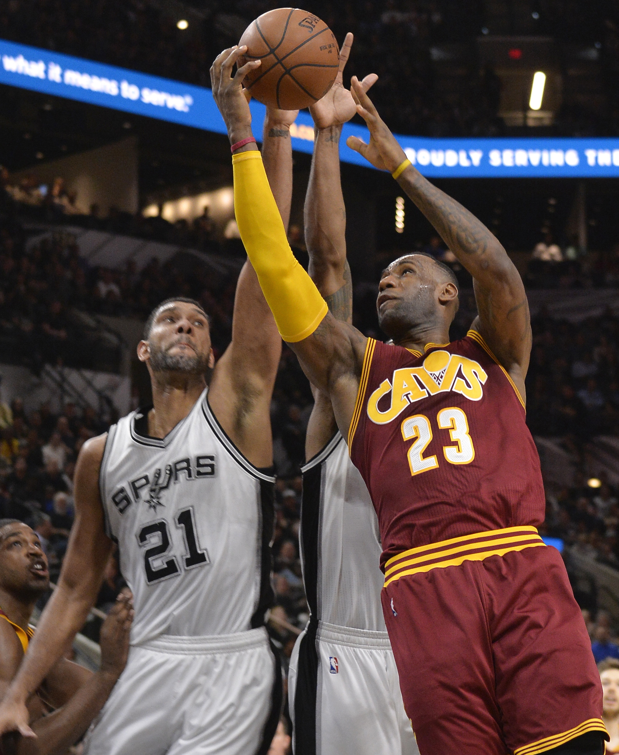 2022x2465 Cleveland Cavaliers forward LeBron James (23) shoots against San Antonio  Spurs forward Tim Ducan