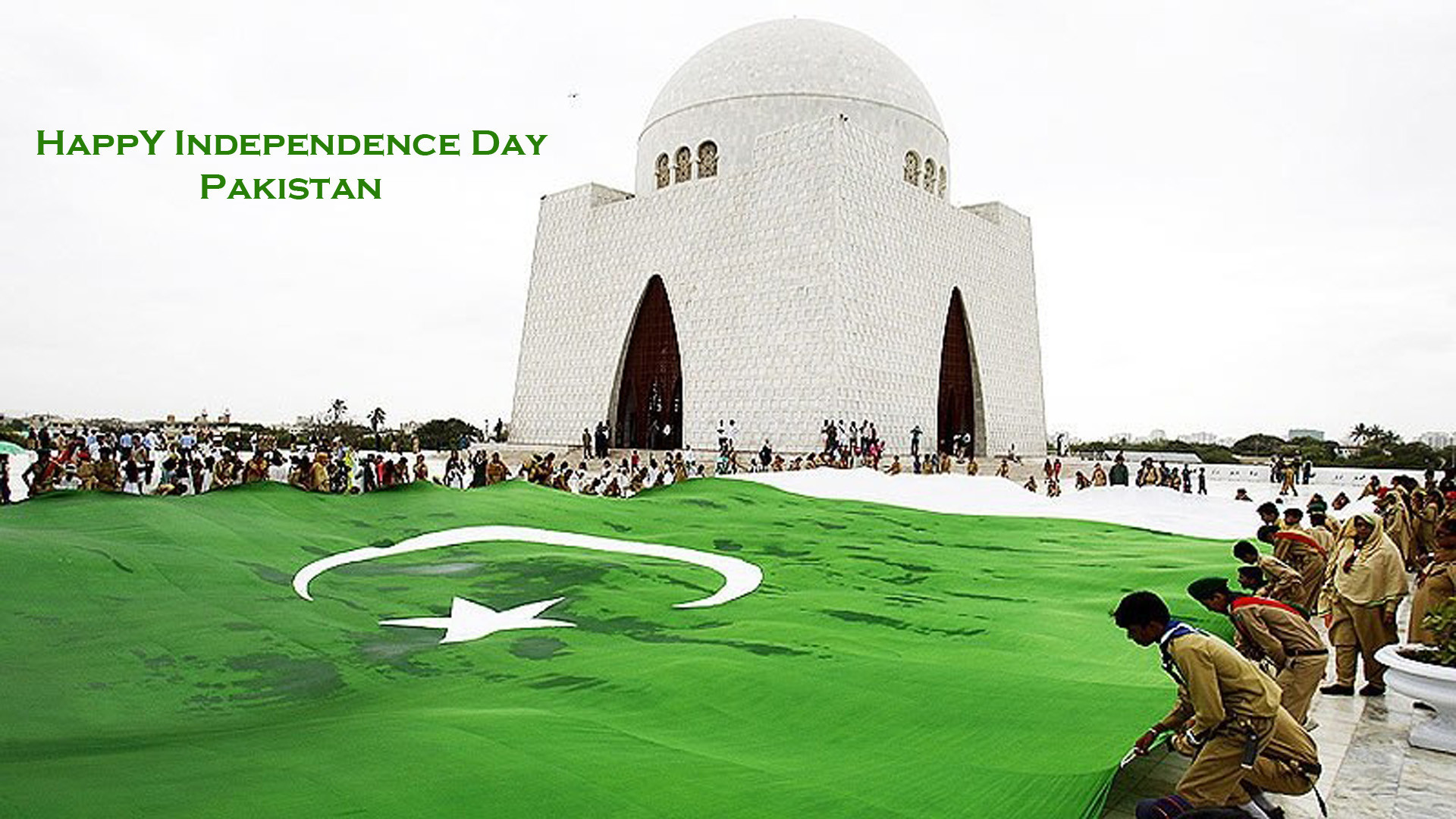 1920x1080 Pakistani Celebrating Independence On Quaid-e-Azam Mazar Wallpaper