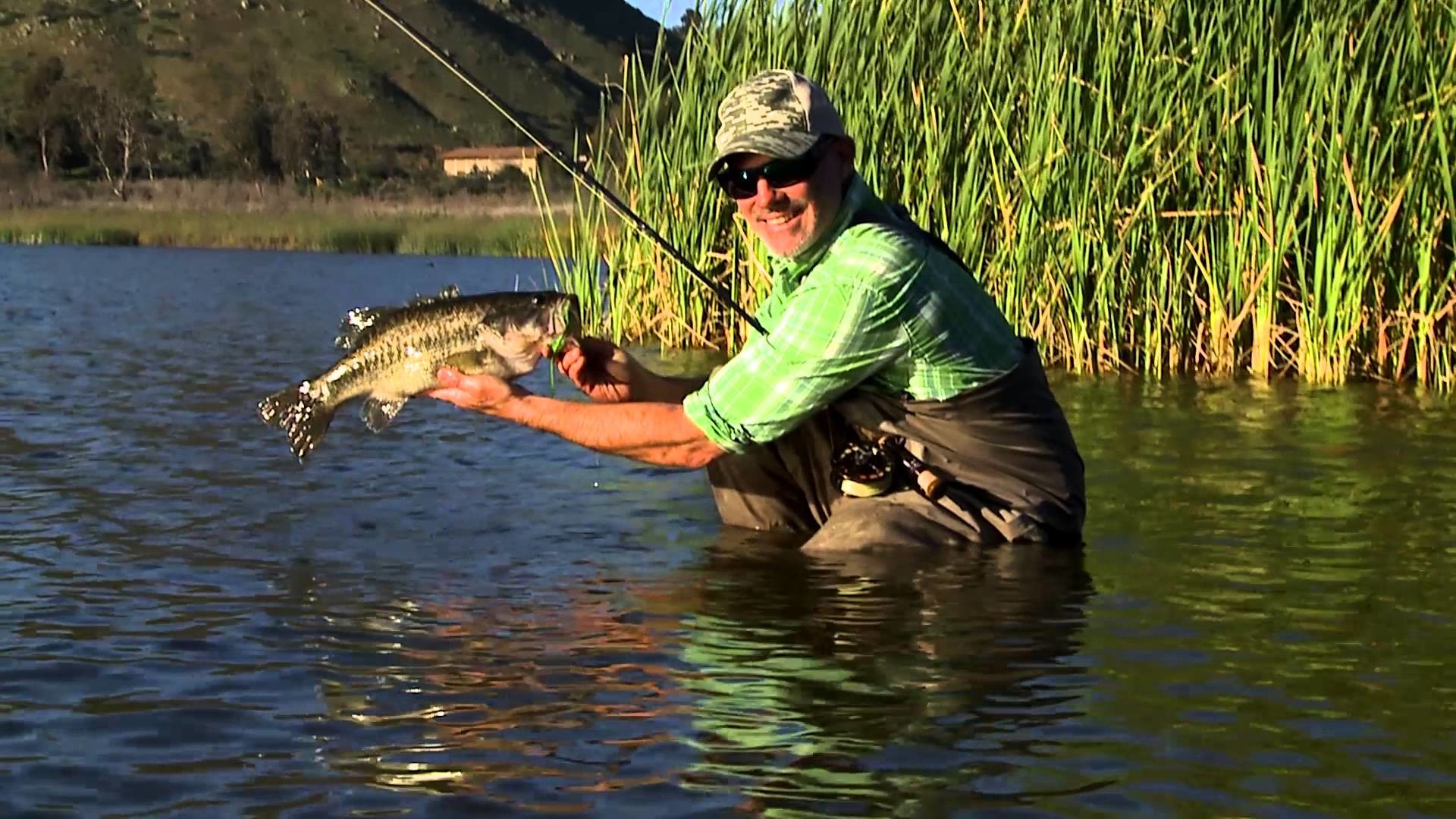 1920x1080 black bass fly fishing in spain - the tug, Fly Fishing Bait