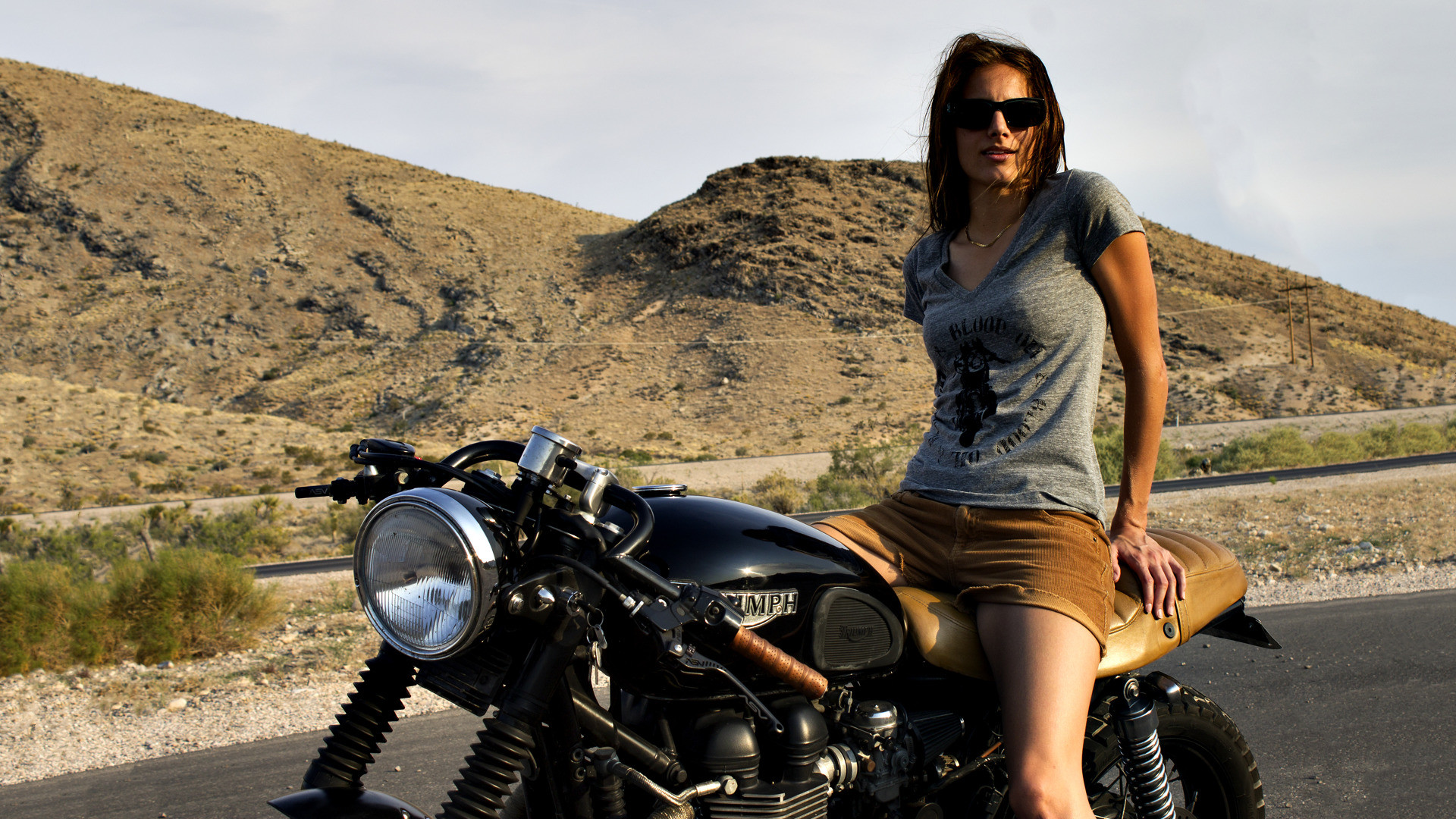 1920x1080 women, Cafe Racer, Women With Bikes, Glasses, People Wallpapers HD /  Desktop and Mobile Backgrounds