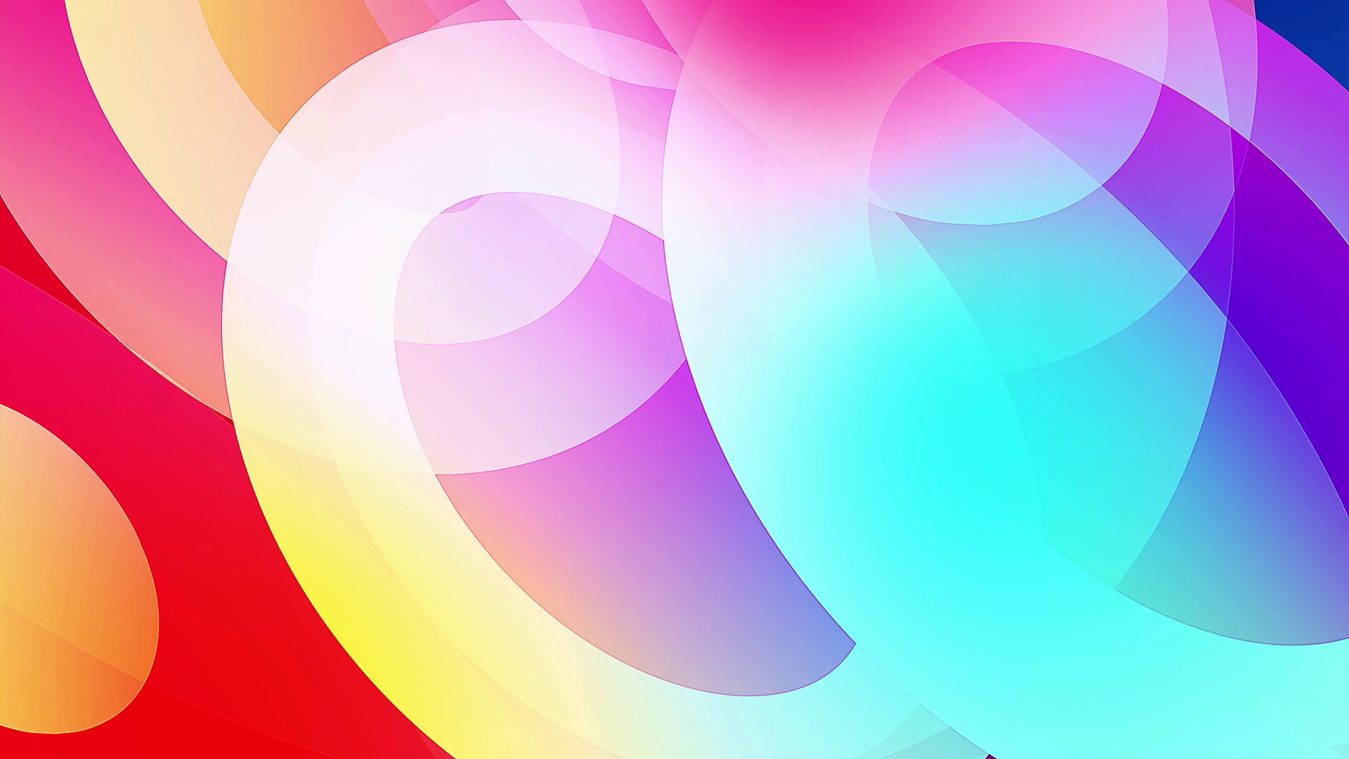 1920x1080 slow motion of colourful shapes, video background glassy and transparent  circular shapes