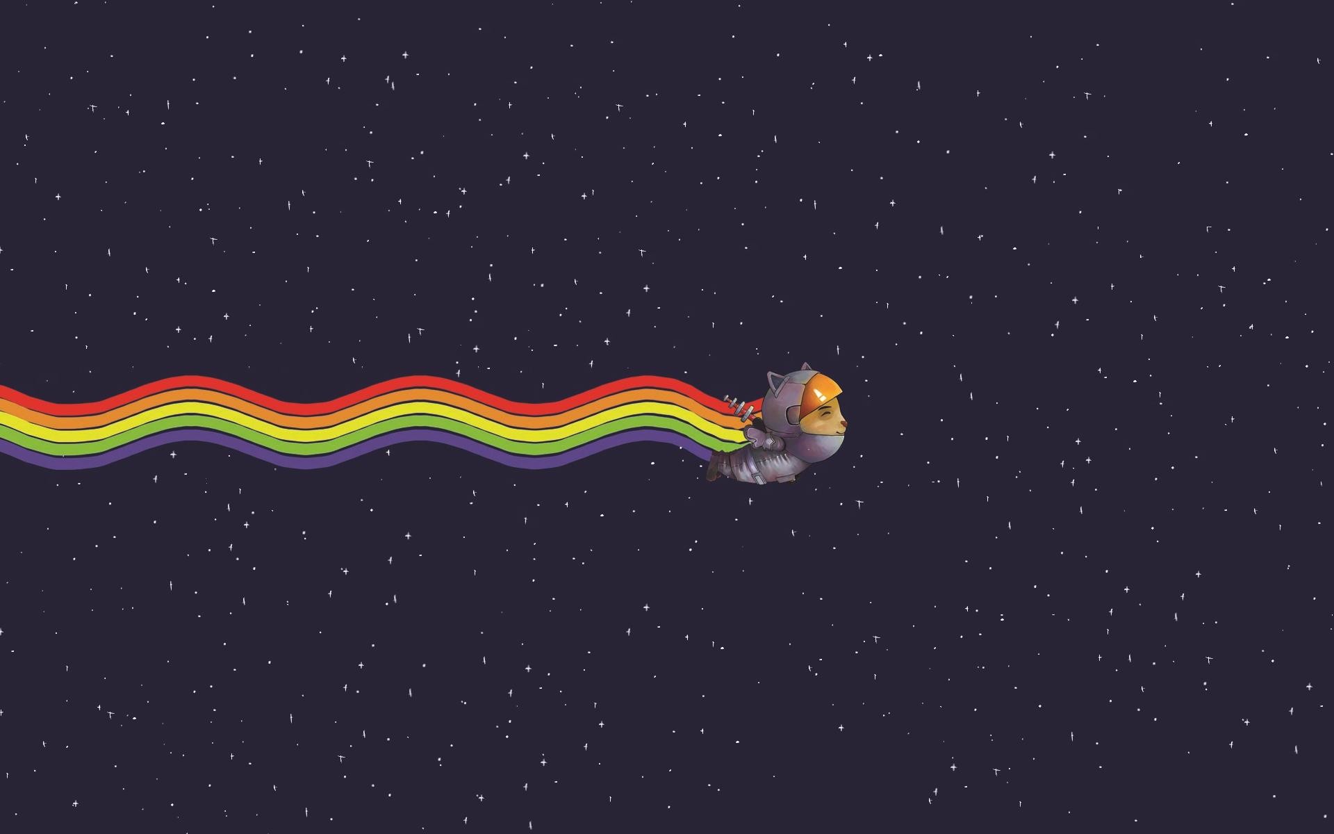 1920x1200 Weird Space, Digital Art, Rainbows, Nyan Cat wallpaper thumb