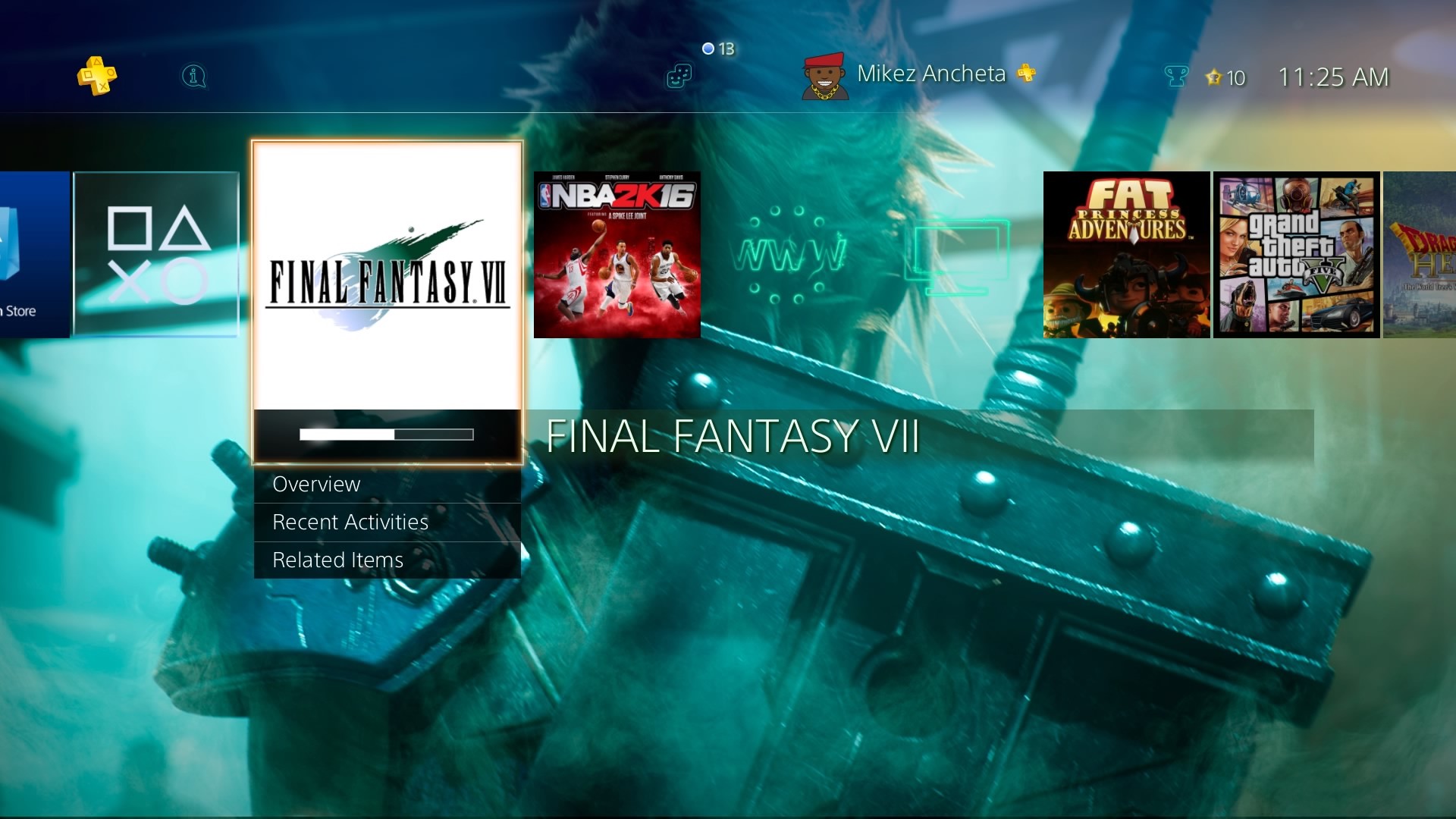 1920x1080 You will also get a cool Midgar PS4 theme with nice wallpaper and a  nostalgic Midgar background music and FF7 click sounds.