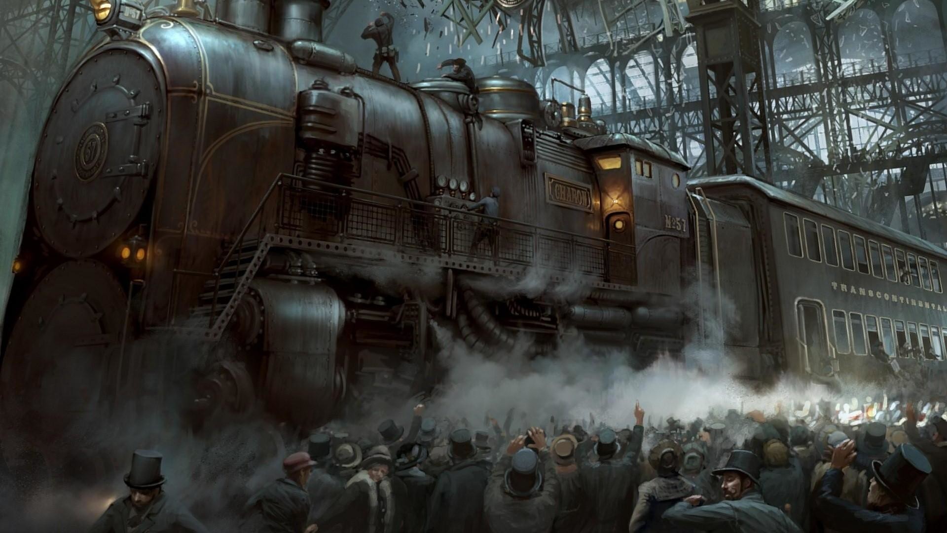 1920x1080 FANTASY TRAIN ART | Steampunk  Picture/Wallpaper, Train, Steampunk  /  .