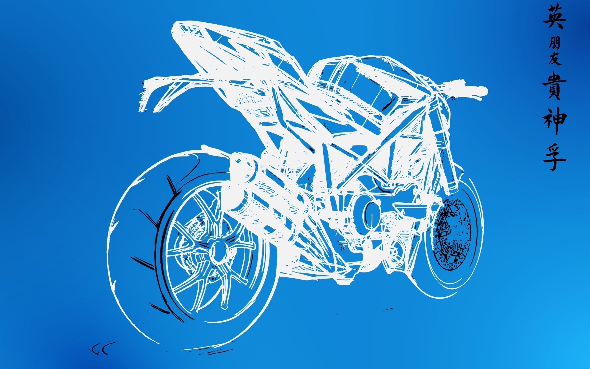1920x1200 Wall sketches motorbikes graphic blueprint wallpaper |  | 62971 |  WallpaperUP