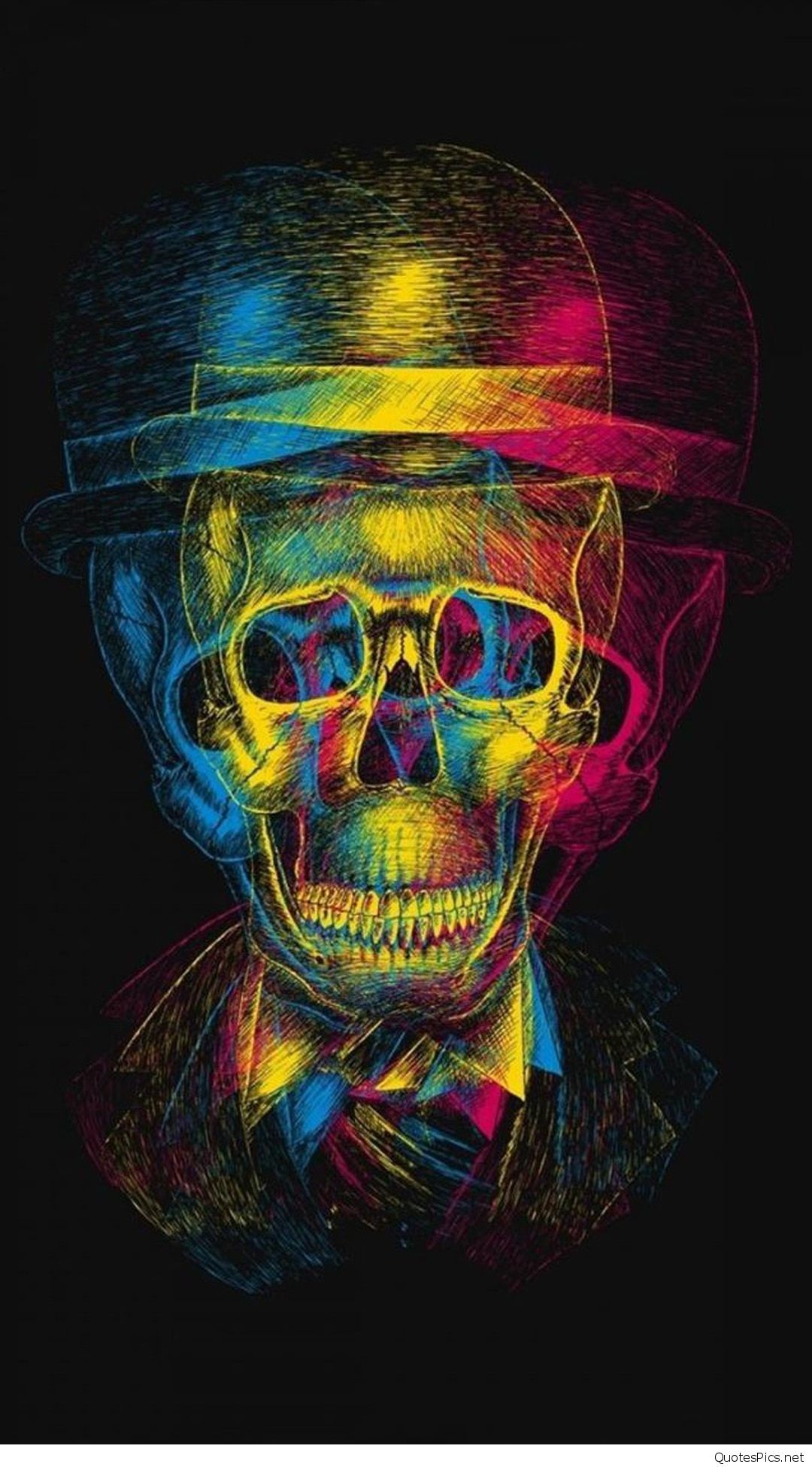1080x1950 Colorful-Overlapping-Skull--Art-iPhone-6-plus-wallpaper