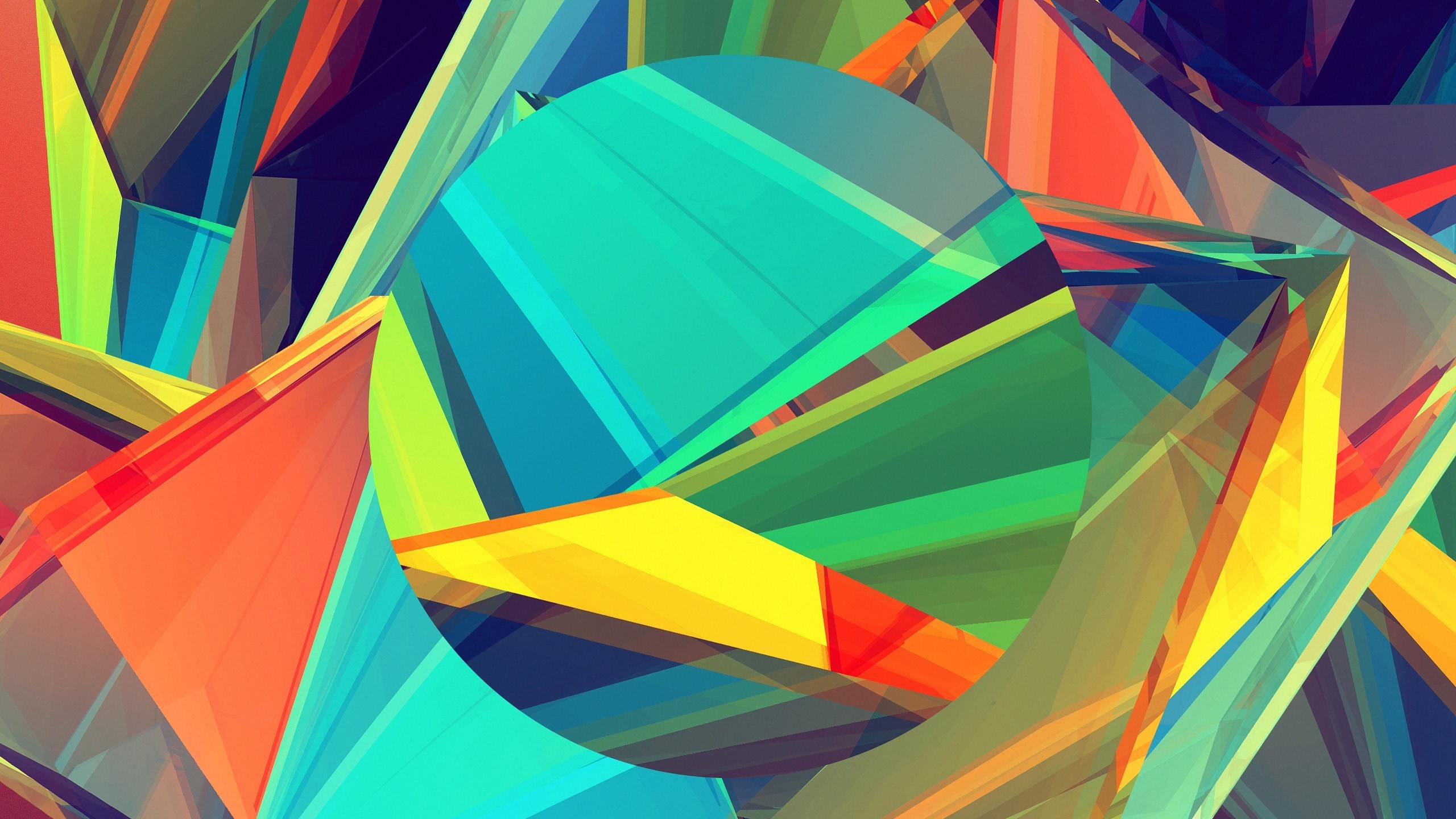 2560x1440 Colourful Crystals Wallpaper with  Resolution