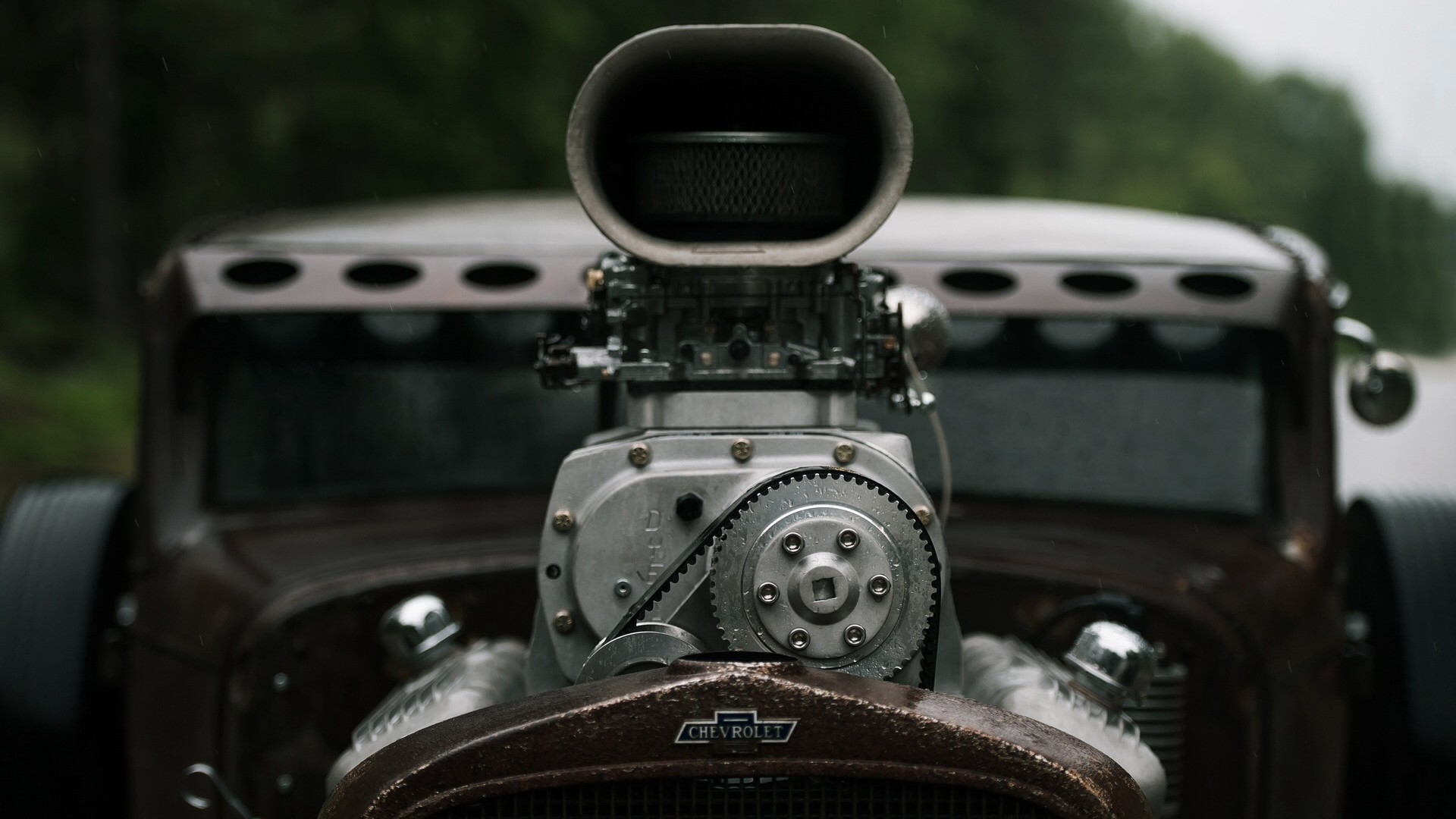 1920x1080 vehicle, Old Car, Oldtimers, Chevrolet, Engines, Gears, Closeup, Hot Rod,  Wheels, Depth Of Field Wallpapers HD / Desktop and Mobile Backgrounds