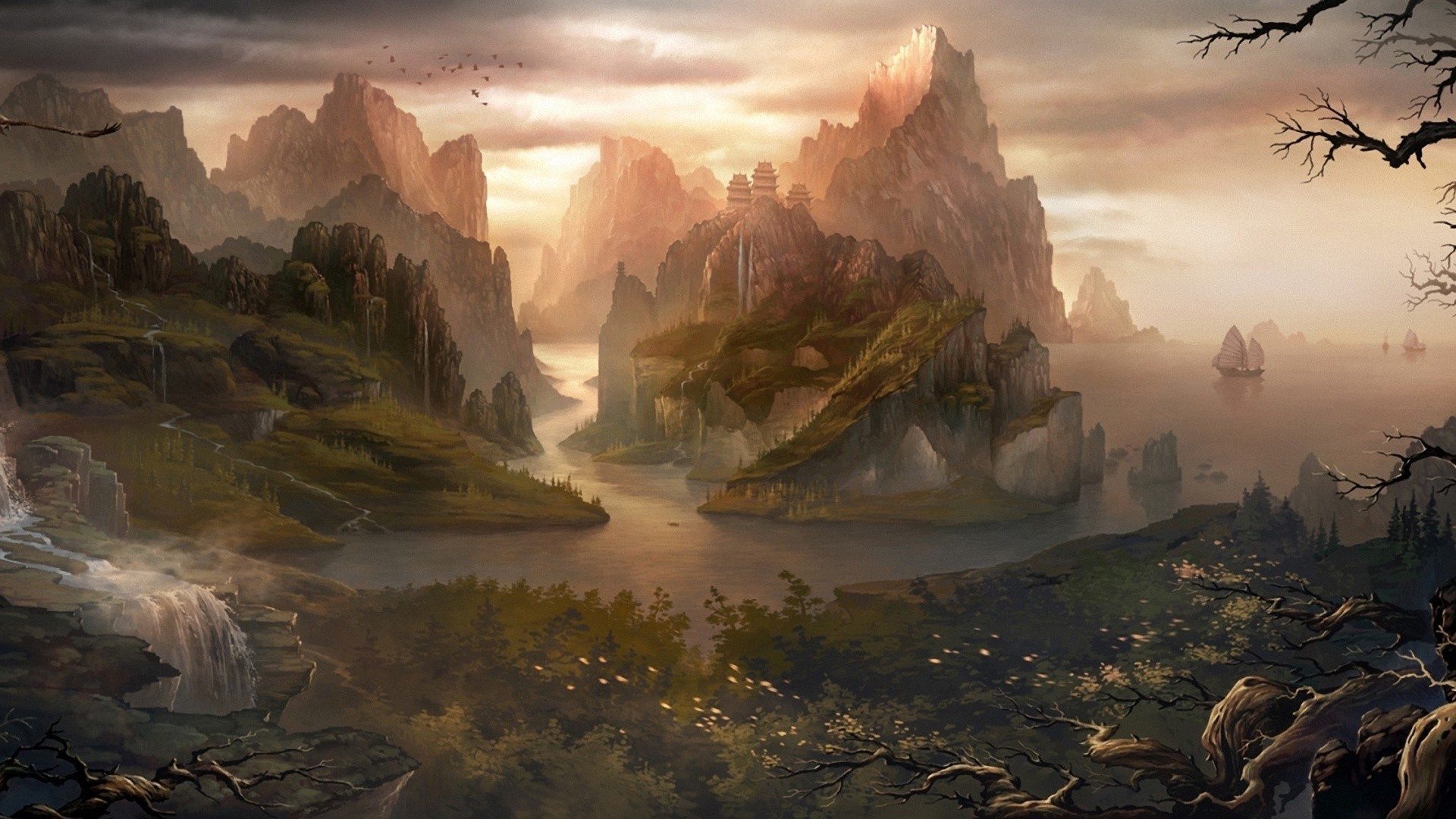 1920x1080 fantasy-landscape-wallpapers-hd-5 | Hero's Odyssey | Pinterest | Landscape  wallpaper, Fantasy landscape and Wallpaper