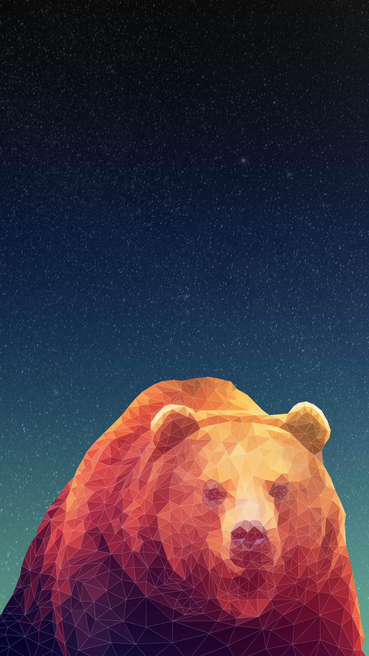 1440x2560 low poly bear phone wallpaper 