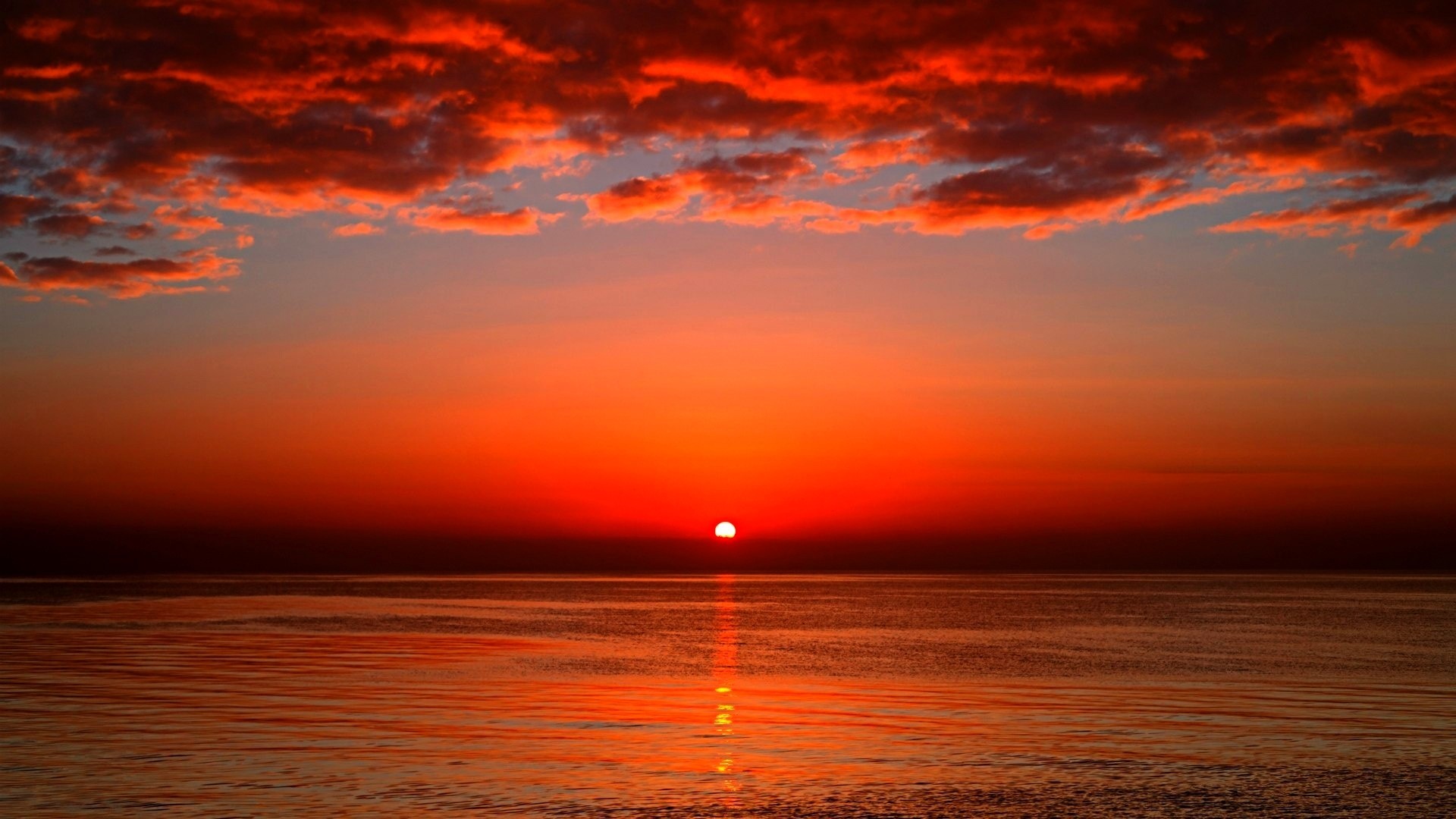 1920x1080 Clouds Summer Horizon Sunset Nature Sky Ocean Wallpaper Hd