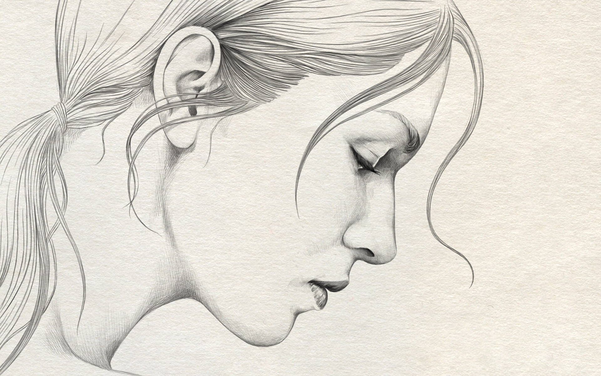 1920x1201 ... Girl Face Sketch Wallpaper Painting, Pencil, Girl, Face, Mood, Girl  Wallpaper ...