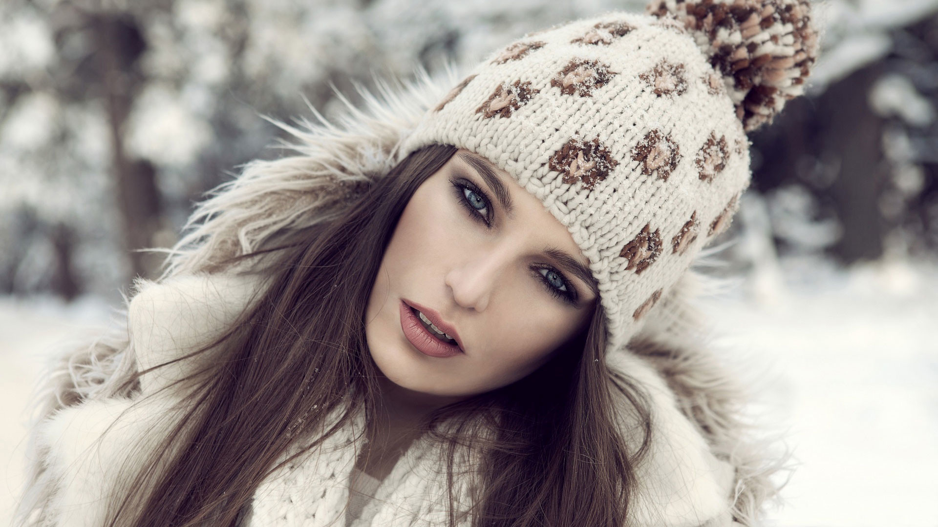 1920x1080 hd pics photos girls with winter hat cool snow ice desktop background  wallpaper