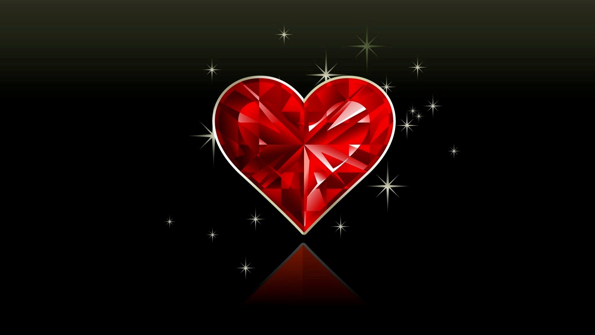 1920x1080 Love Heart Wallpapers. Previous Wallpaper Â· Red Crystal Heart in Black  Background