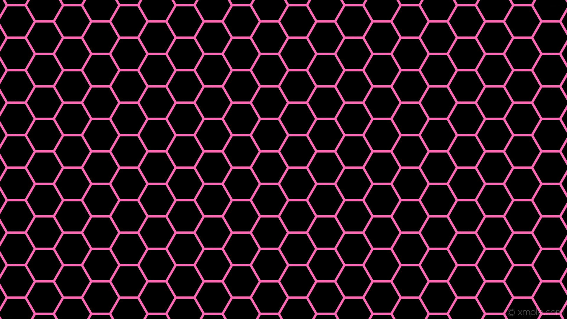 1920x1080 wallpaper beehive black honeycomb pink hexagon hot pink #000000 #ff69b4  diagonal 30Â° 8px