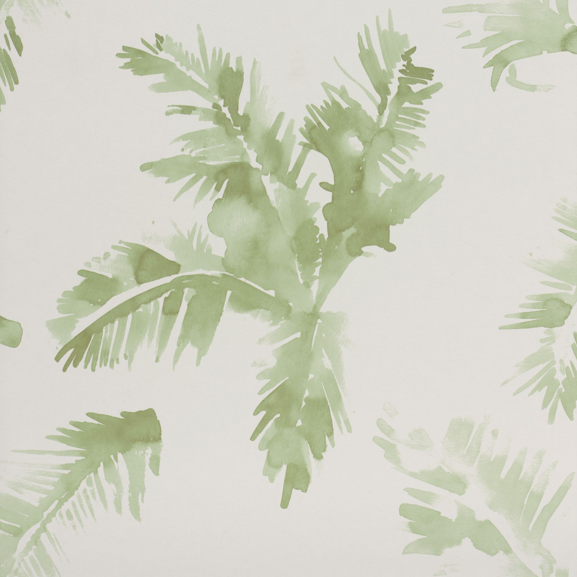 2000x2000 Palmeras Watercolour Fresh Green Wallpaper
