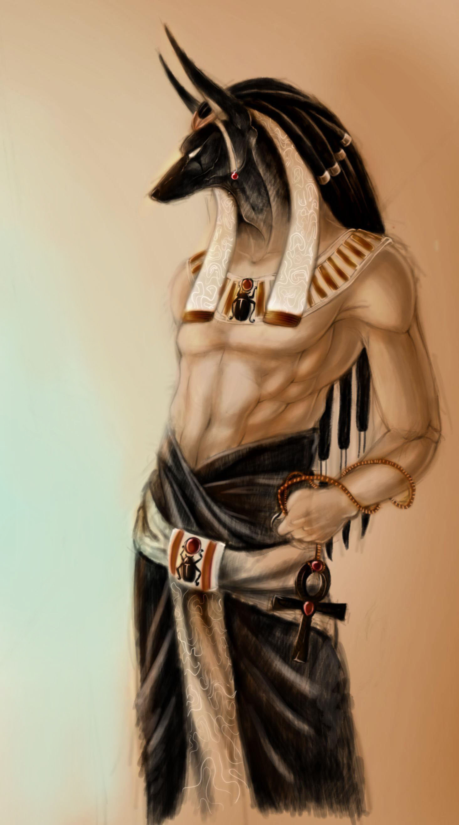 1464x2633 Anubis - Egyptian God of the Dead. Judges the hearts of those who have died  to determine where they will go in the afterlife.--- pretty sure he was the  ...
