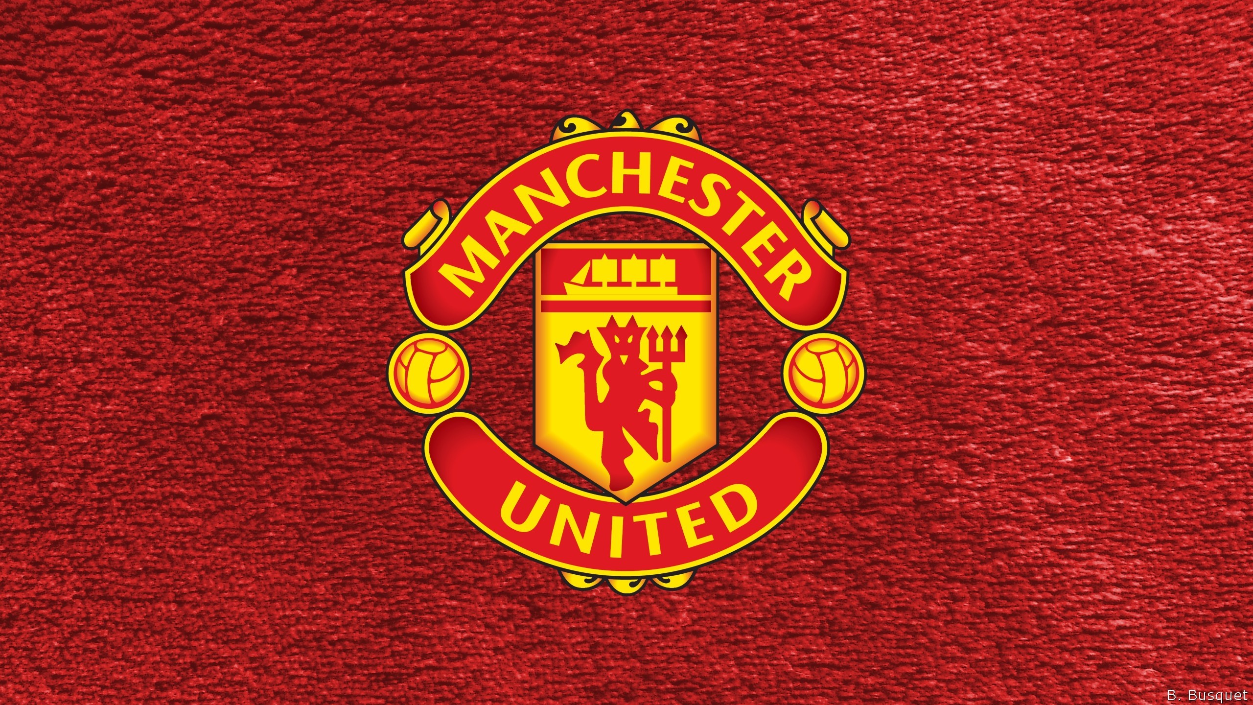 2560x1440 Red MUFC logo wallpaper