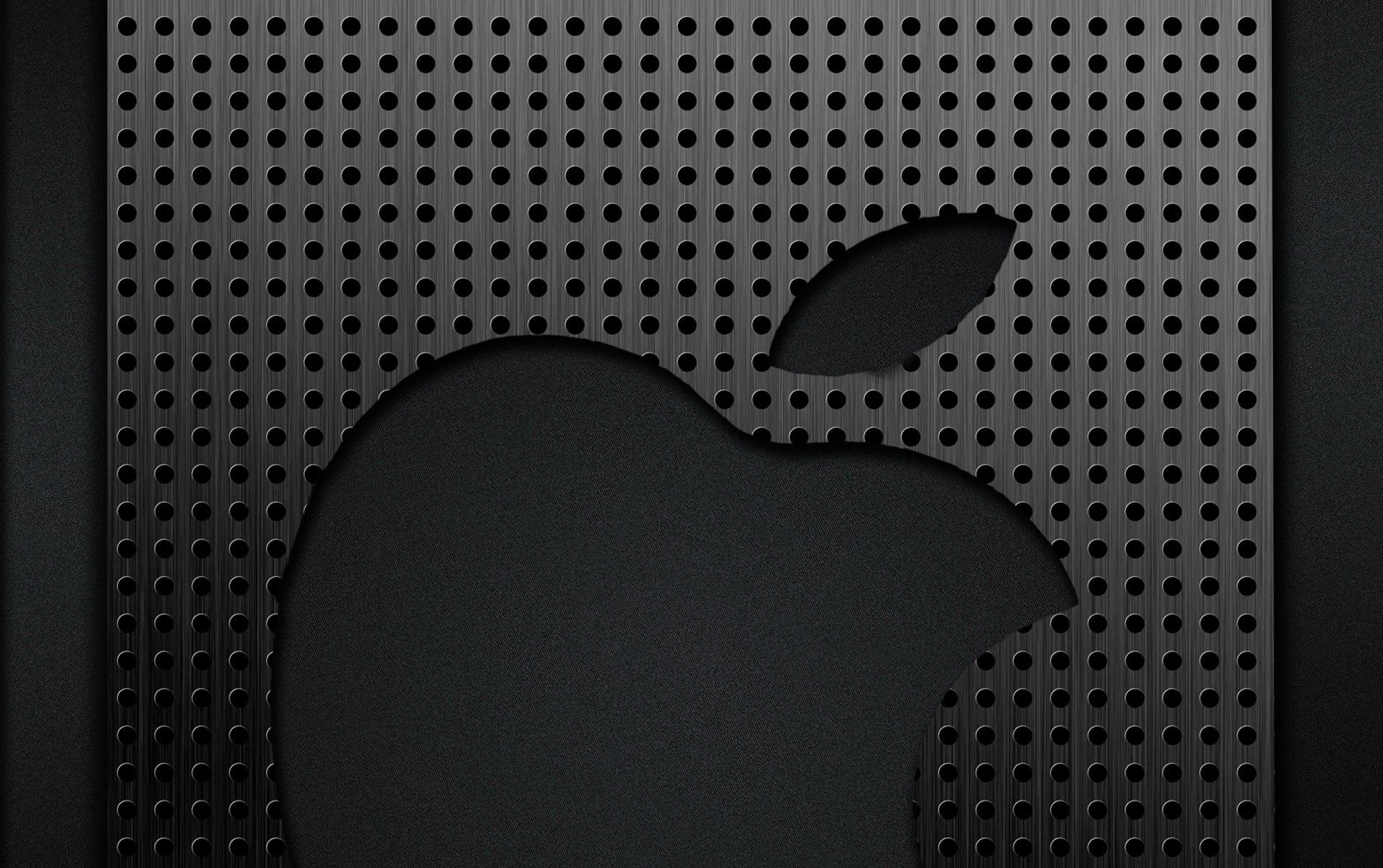 1920x1205 apple apple metal grey chrome logo grille cell holes