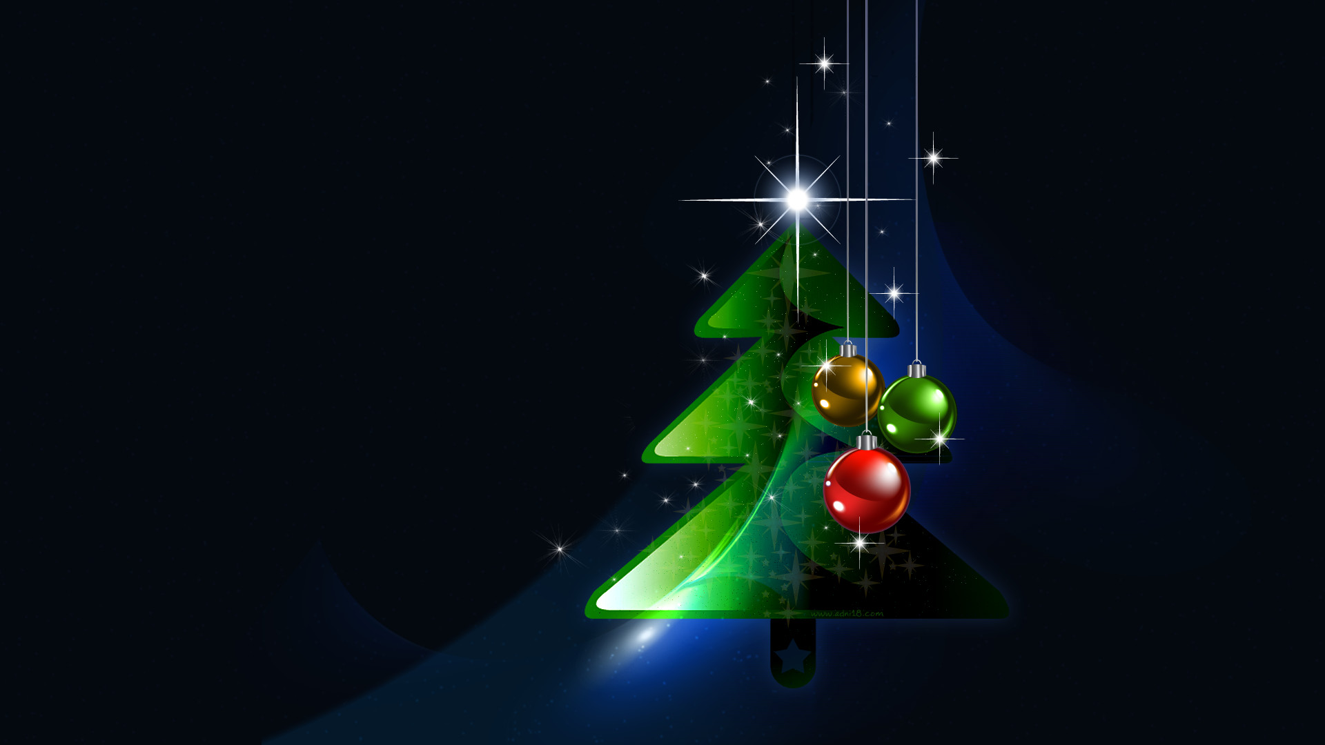 1920x1080 Merry christmas and happy new year tree wallpaper