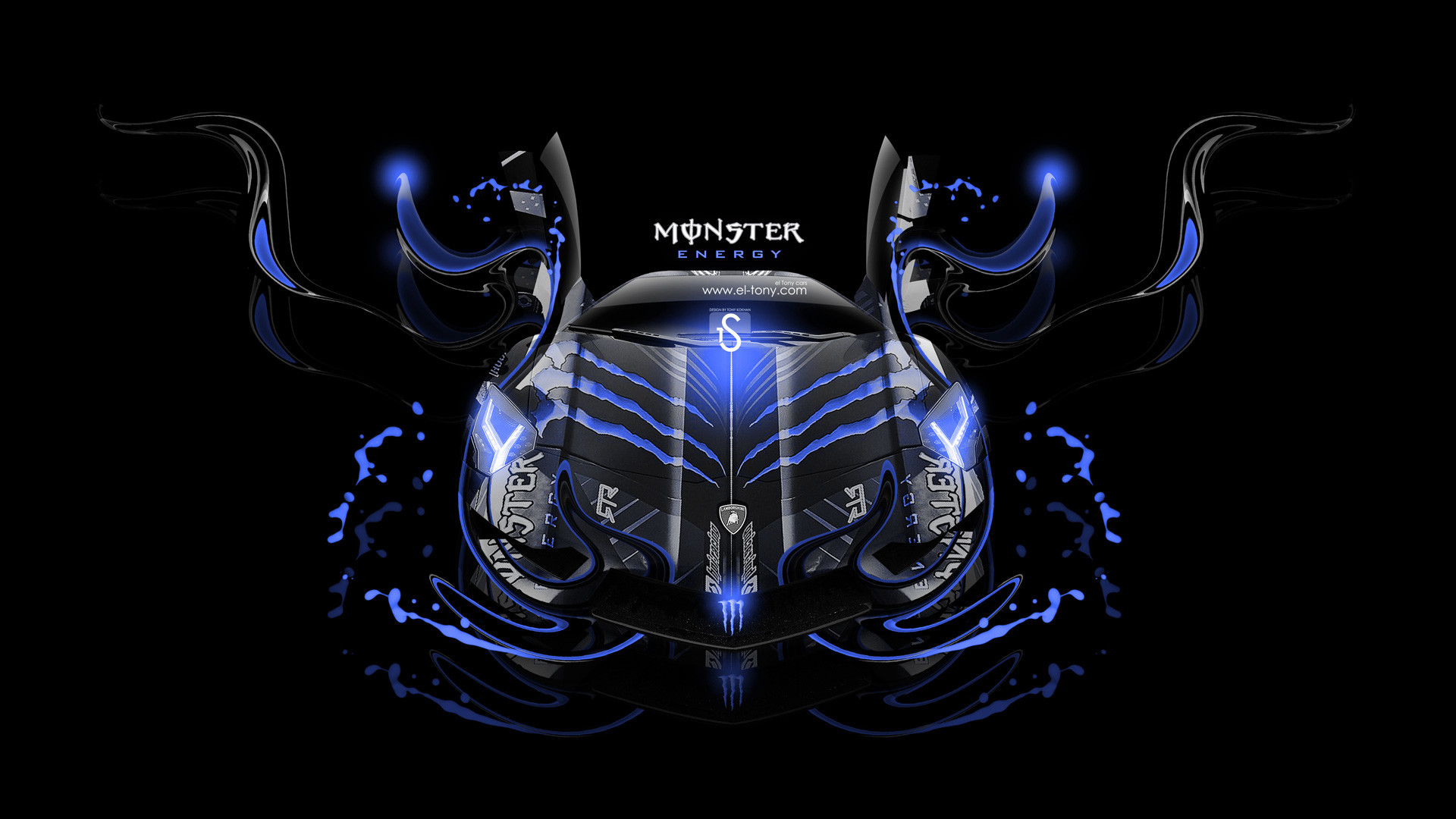 1920x1080 ... Monster-Energy-Lamborghini-Aventador-Front-Fantasy-Blue-Plastic- ...