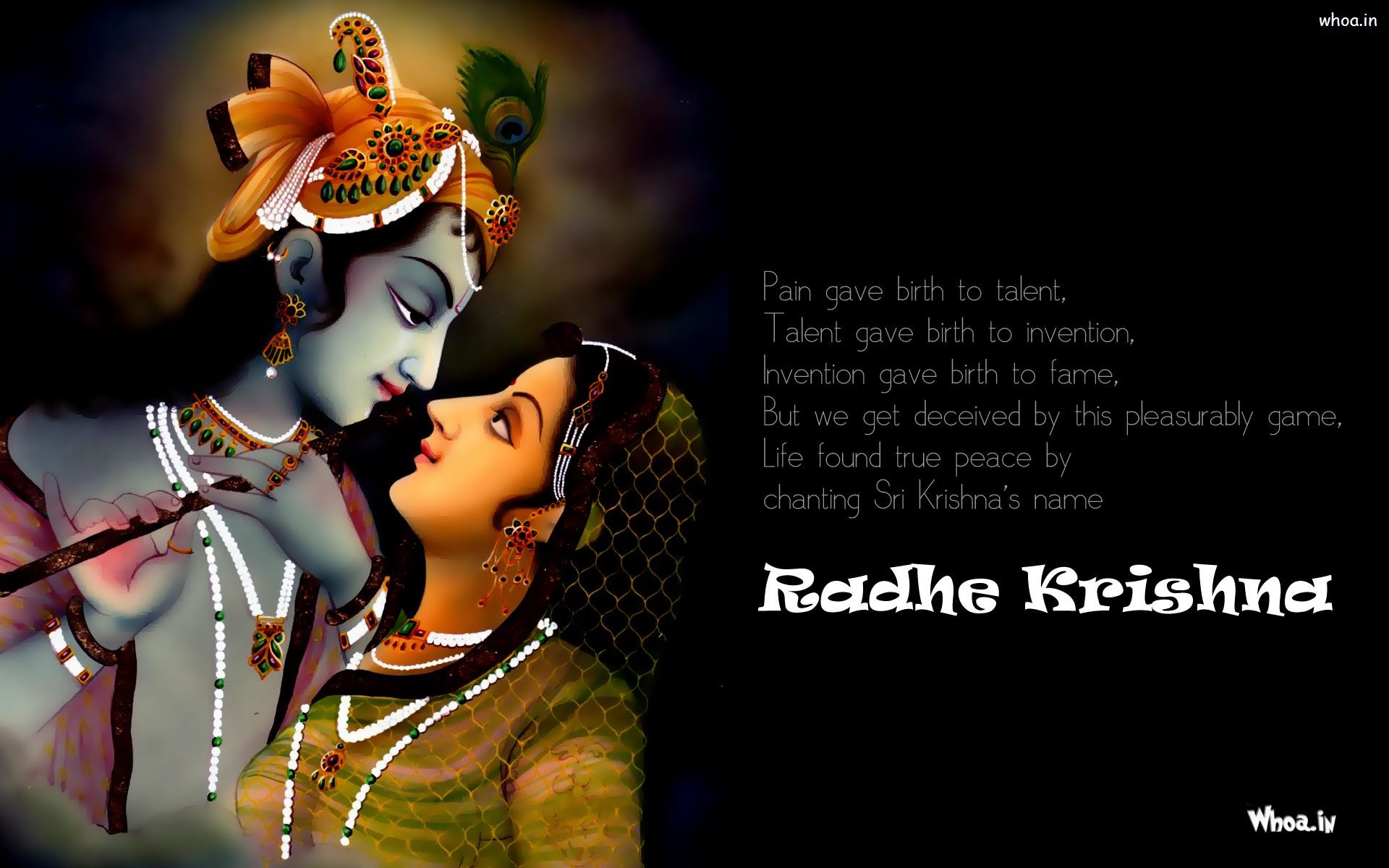 1920x1200 Radhe Krishna Wallpapers With Quote #2