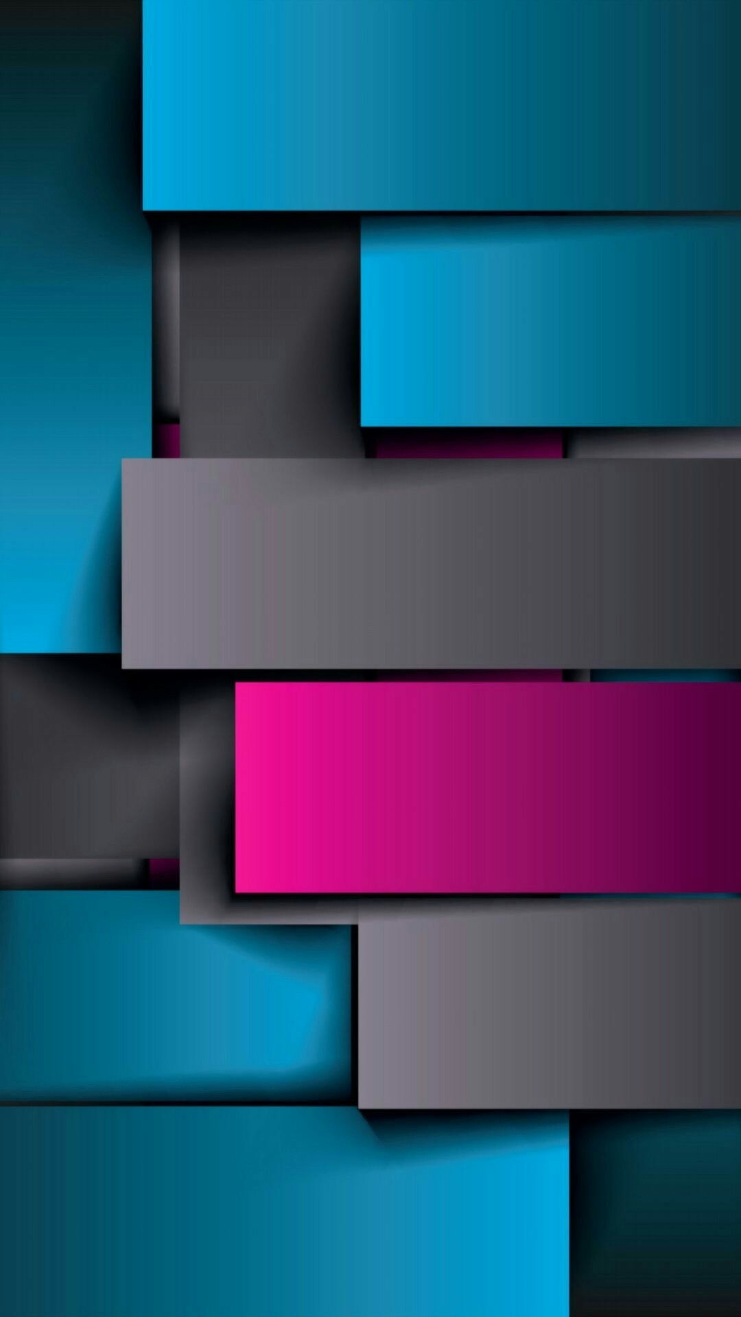 1080x1920 Teal Grey and Pink Geometric Wallpaper