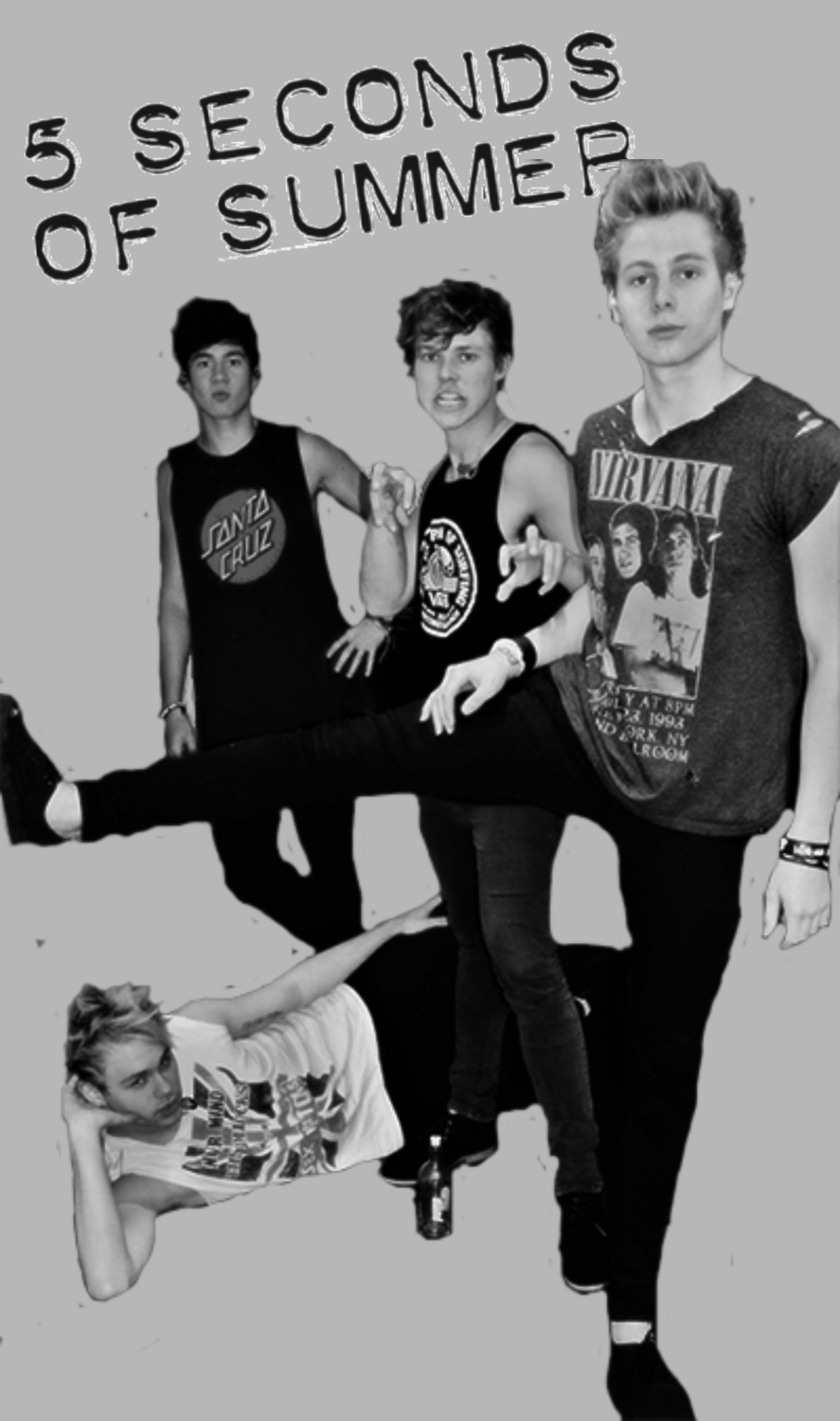 1136x1920 New Black and White 5sos Lockscreen requested by Anon (I do not own any of