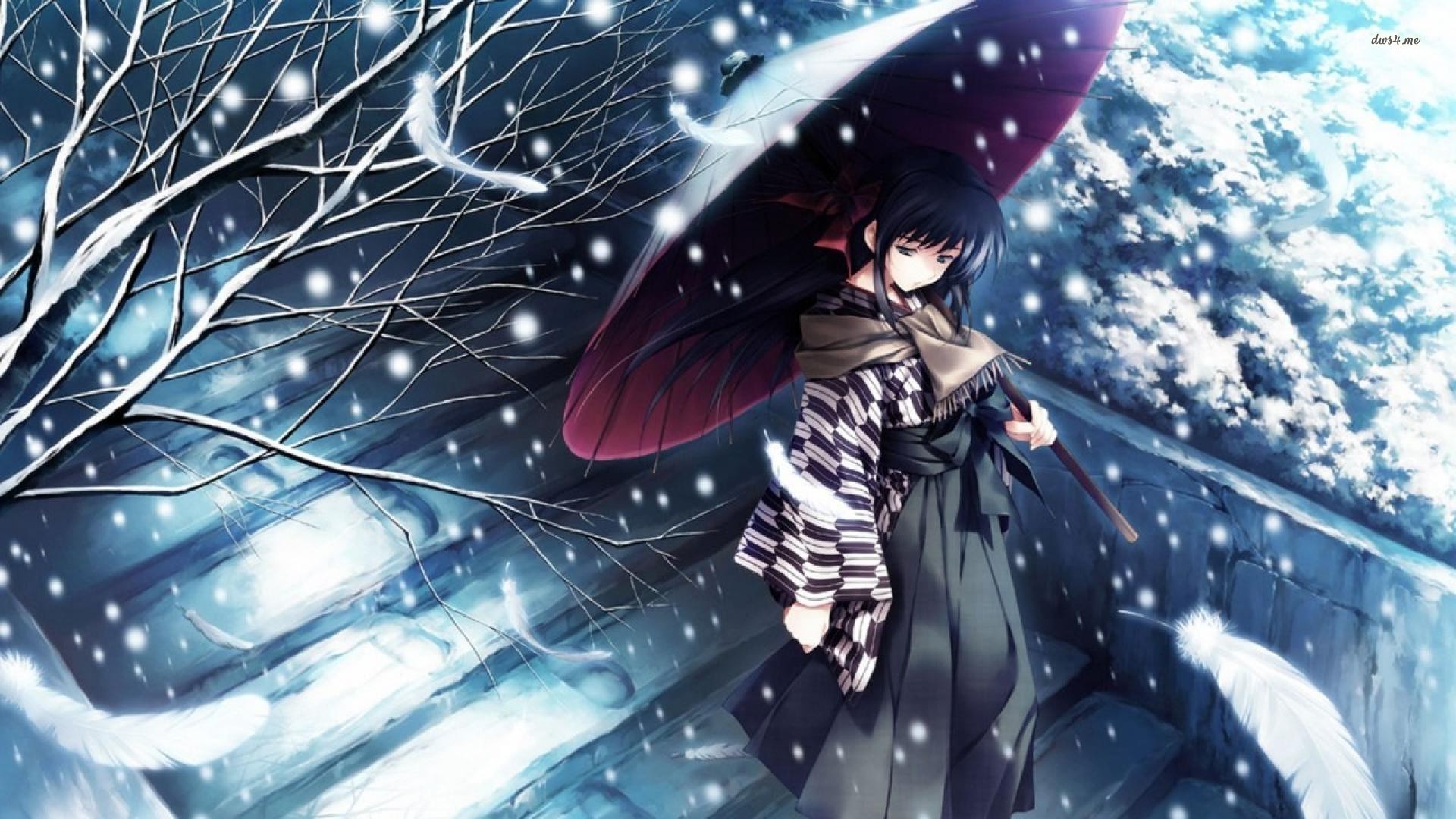 1920x1080 wallpaper.wiki-Girl-in-The-Snow-With-An-