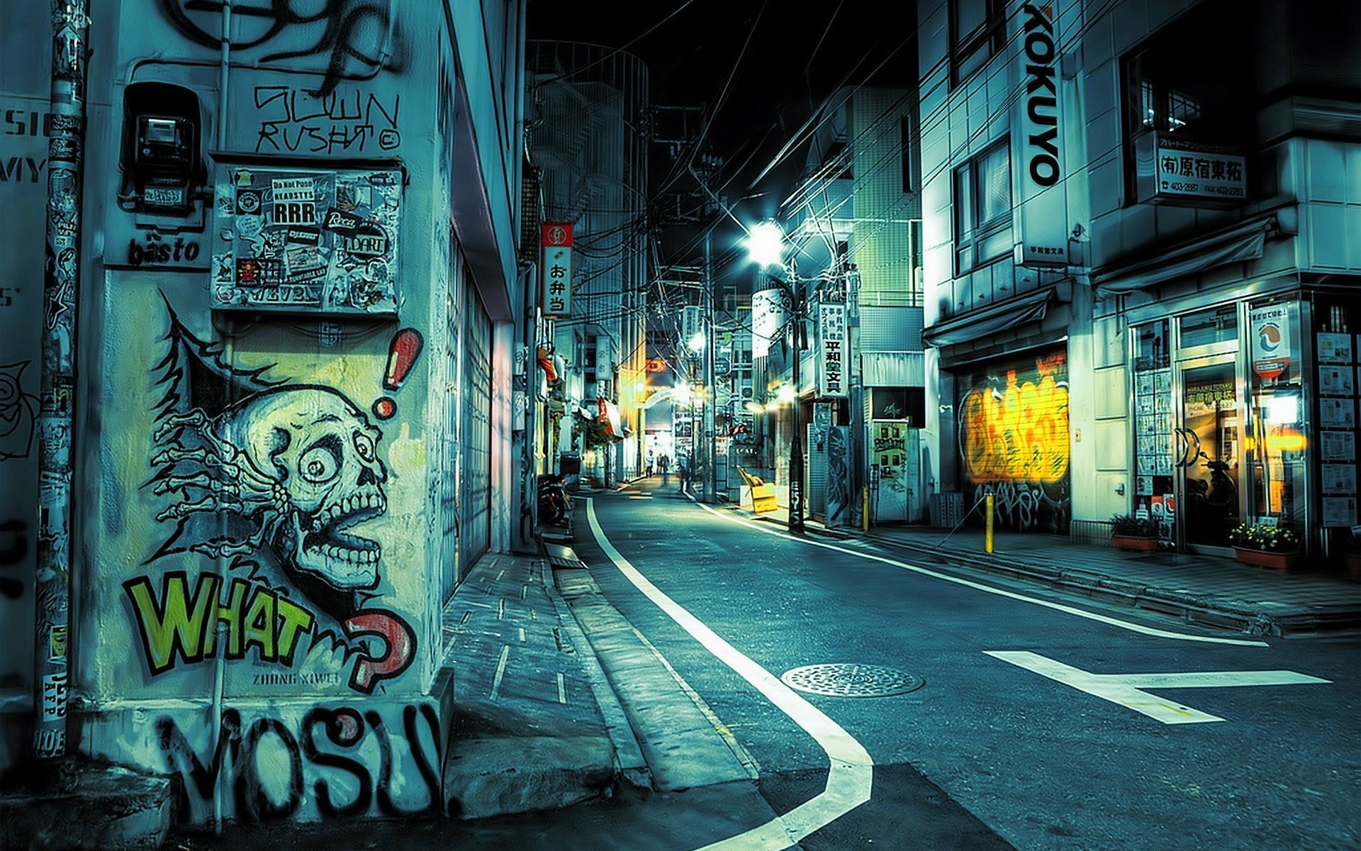 1920x1200 City graffiti japan street Tokyo urban