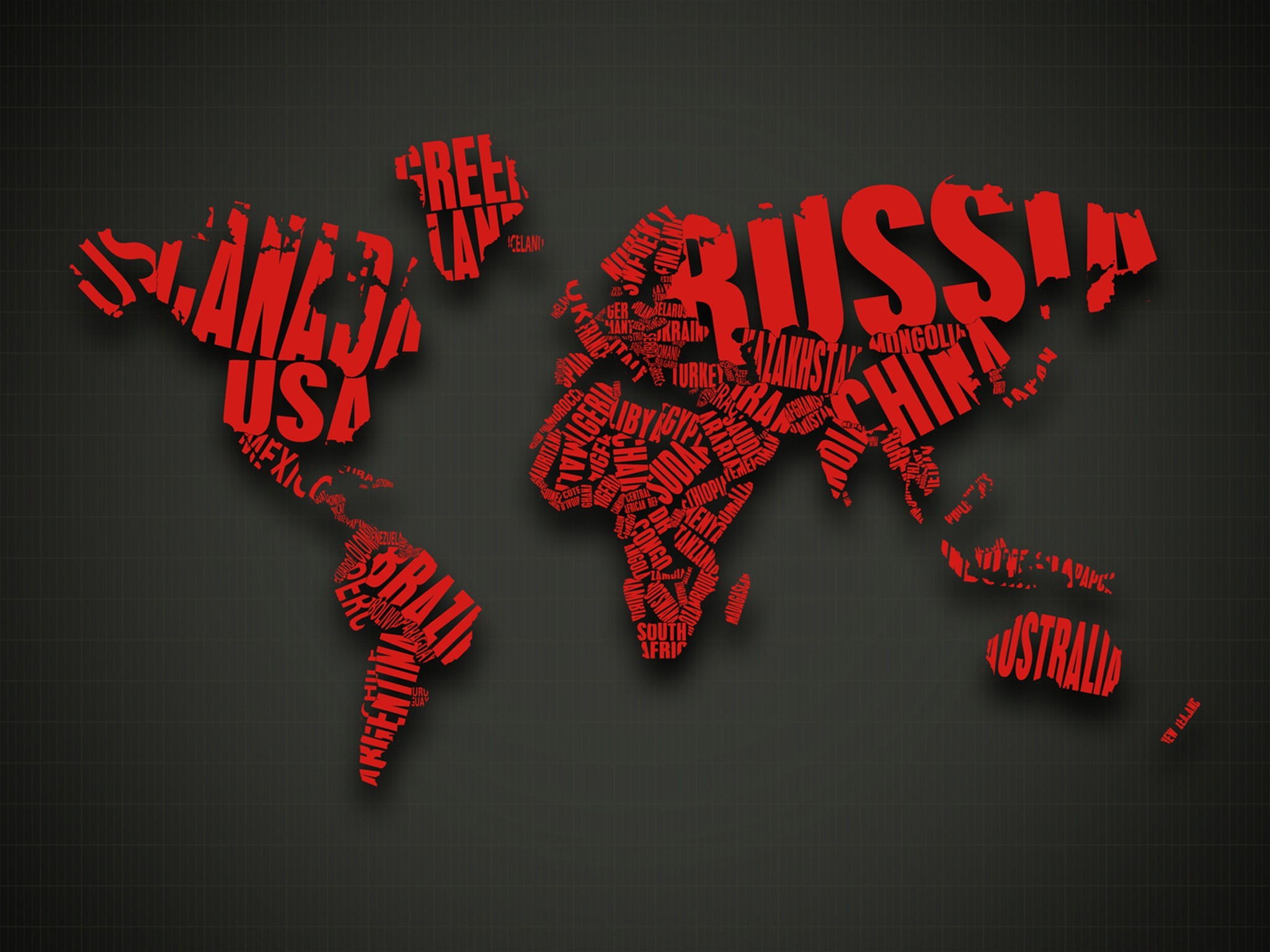2048x1536 abstract-red-text-cgi-typography-world-map-3d-