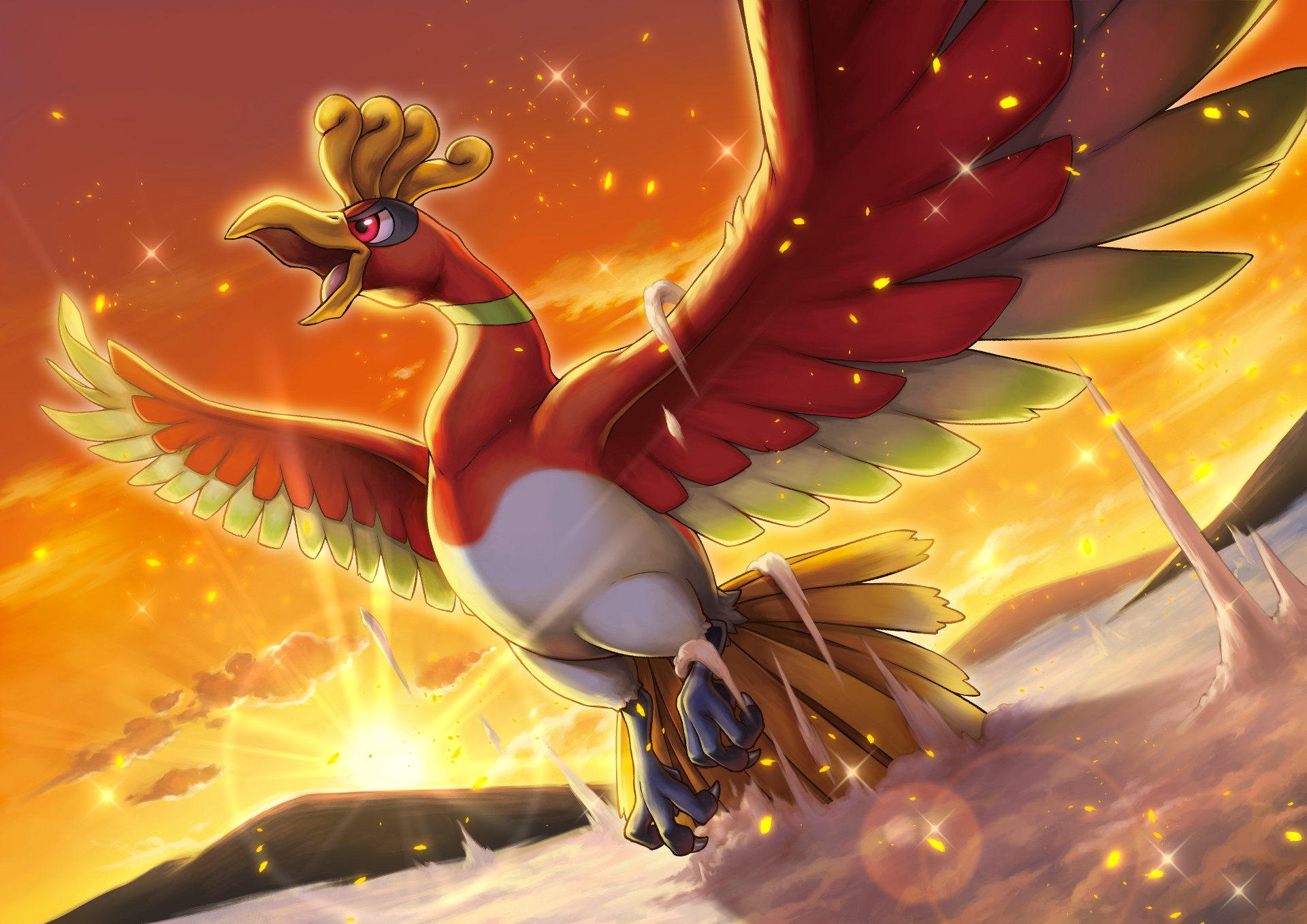 1920x1358 Image result for ho-oh wallpaper